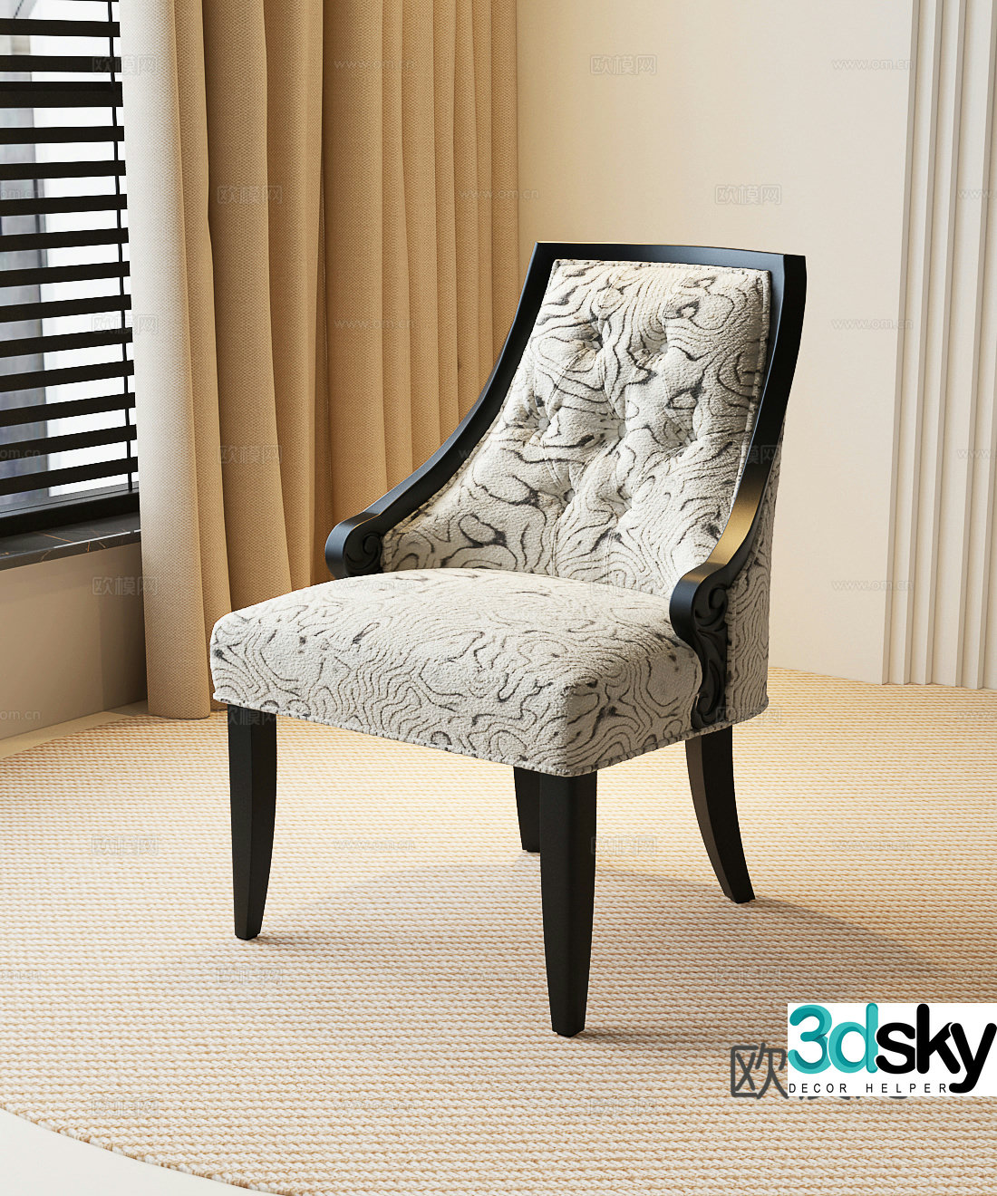 French retro leisure chair French ancient leisure chair Modern retro leisure chair French ancient leisure chair 3d model