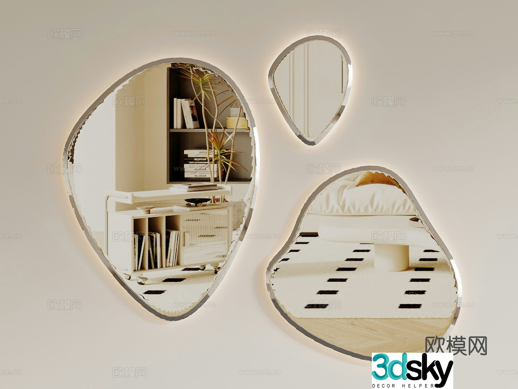 Modern minimalist mirror 3d model