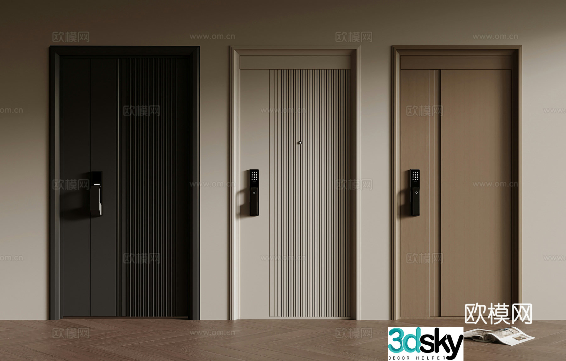 Modern security door 3D model