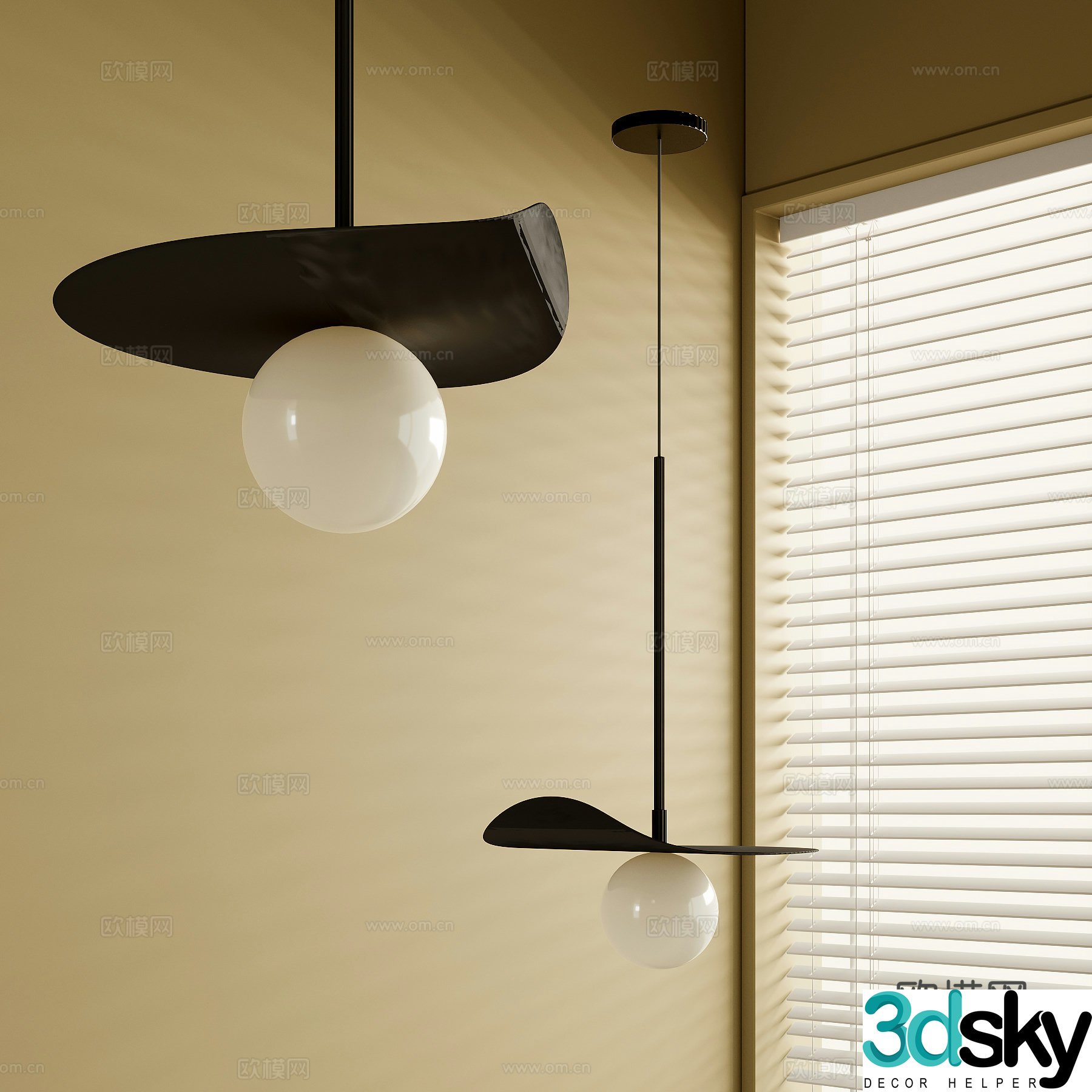 Modern metal chandeliers 3d model