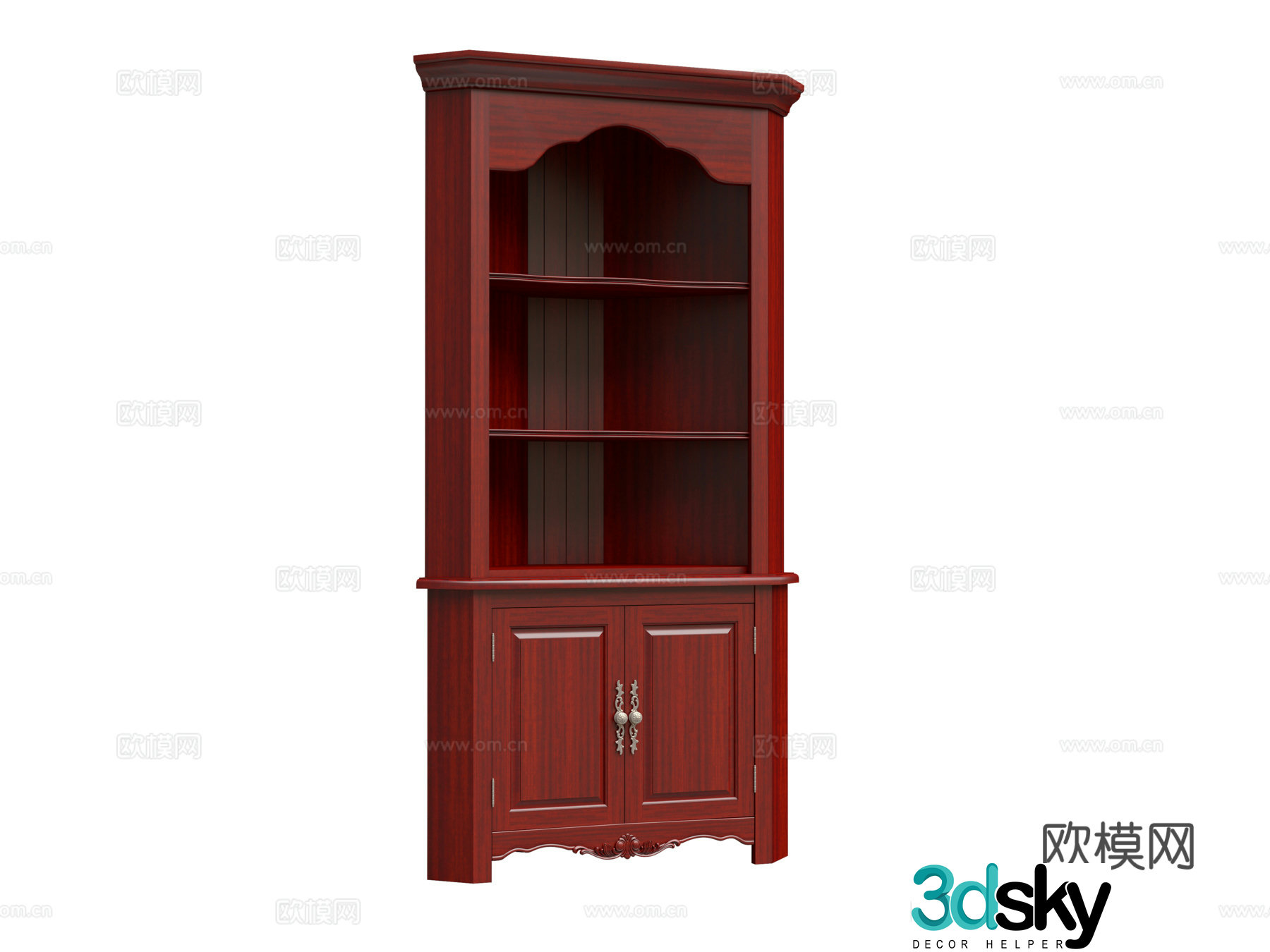 American bookcase 3d model