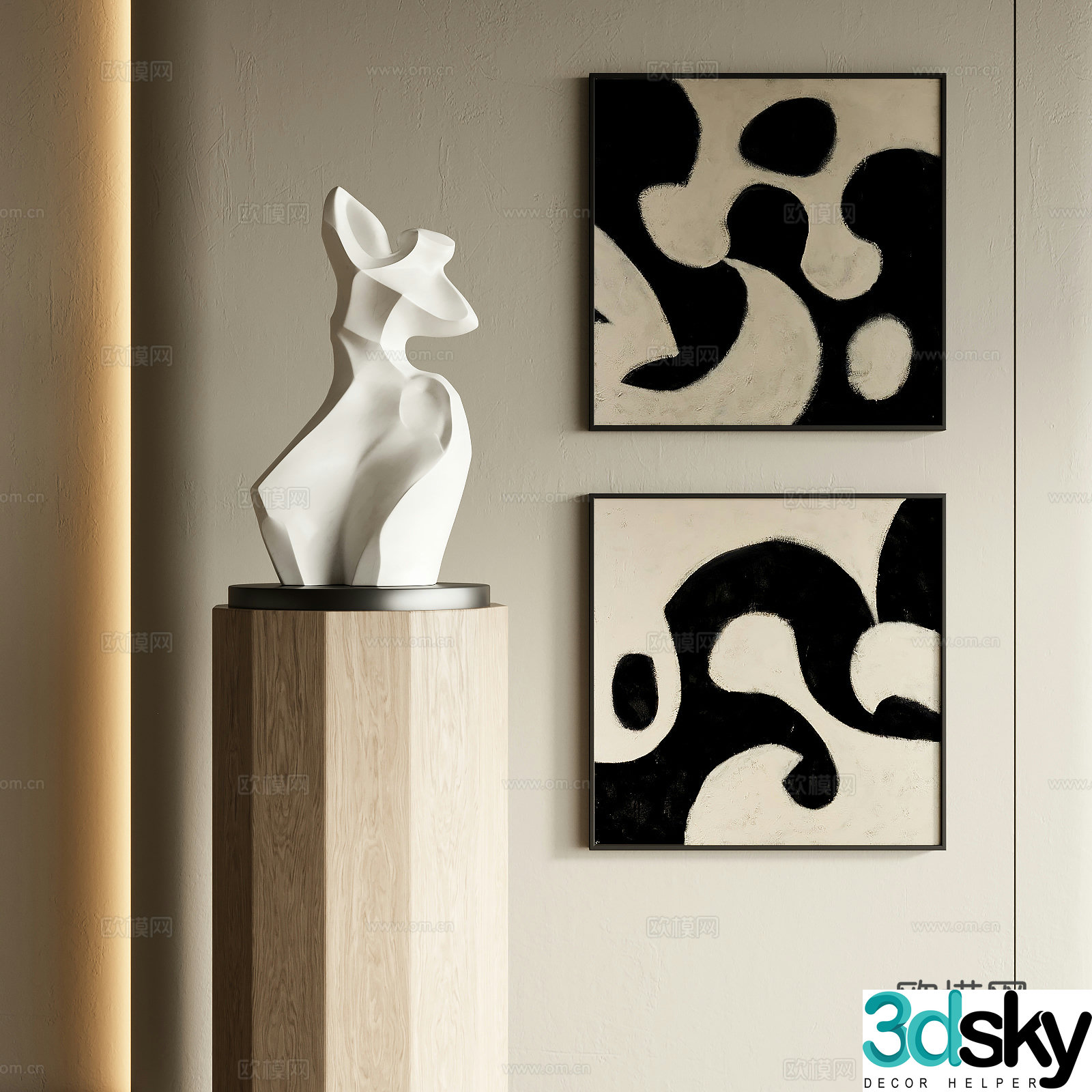Wasabi wind decorative painting 3d model
