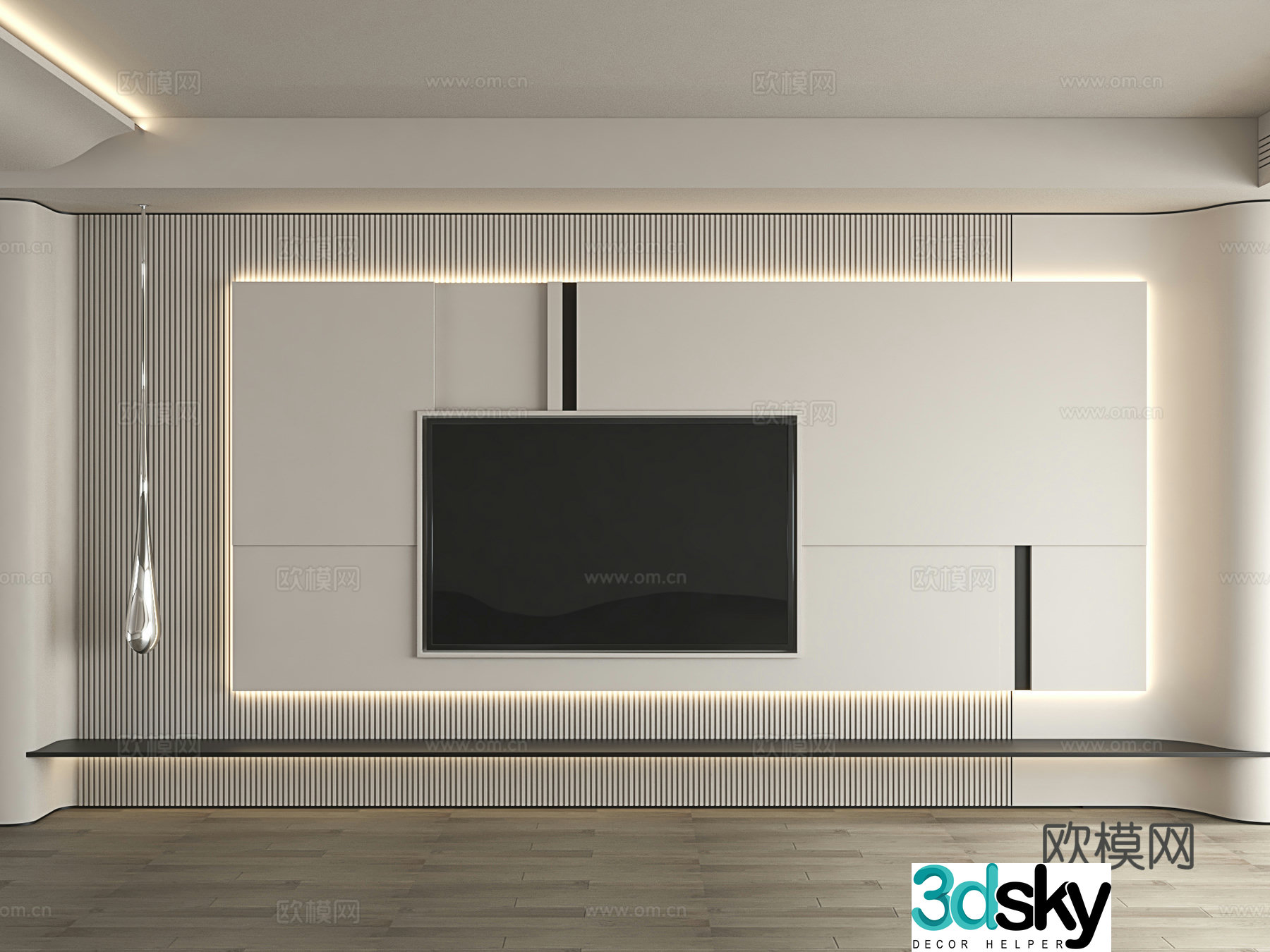 Modern TV background wall Simple TV background wall 3d model