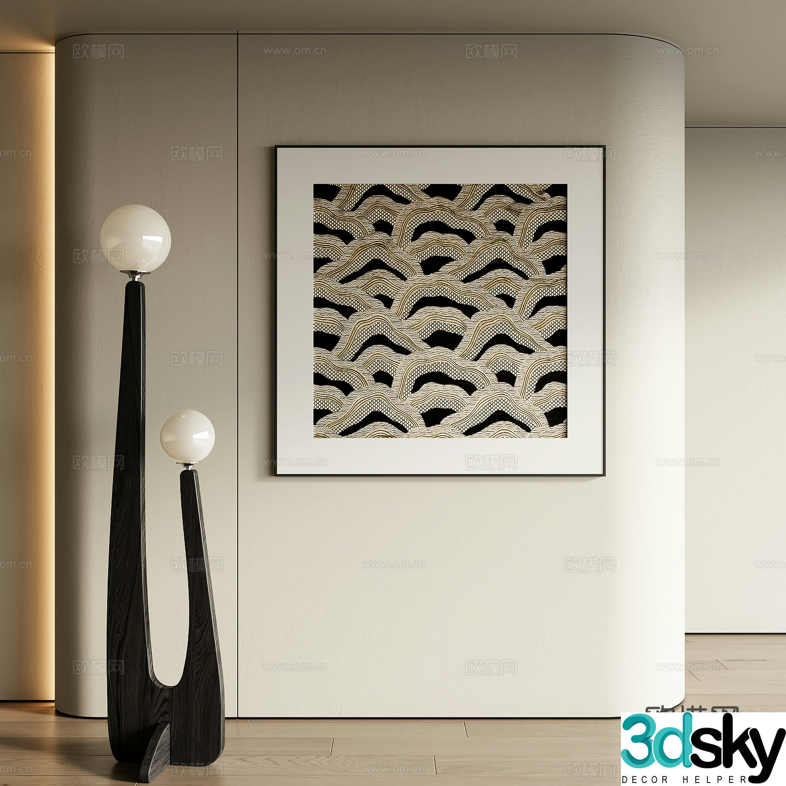 Wasabi wind decorative painting 3d model