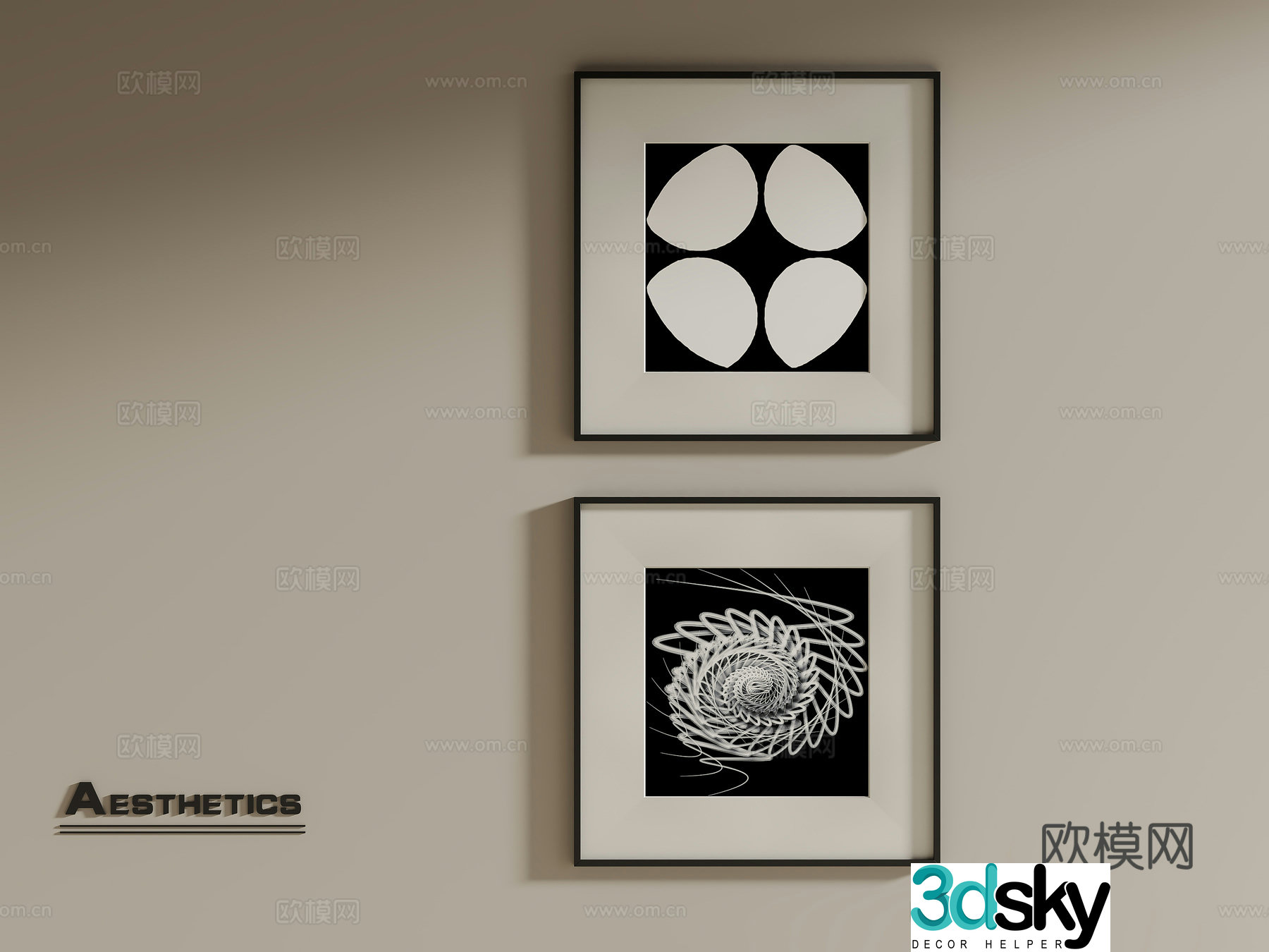 Modern minimalist decorative paintings bedroom paintings art paintings abstract paintings study paintings 3D model