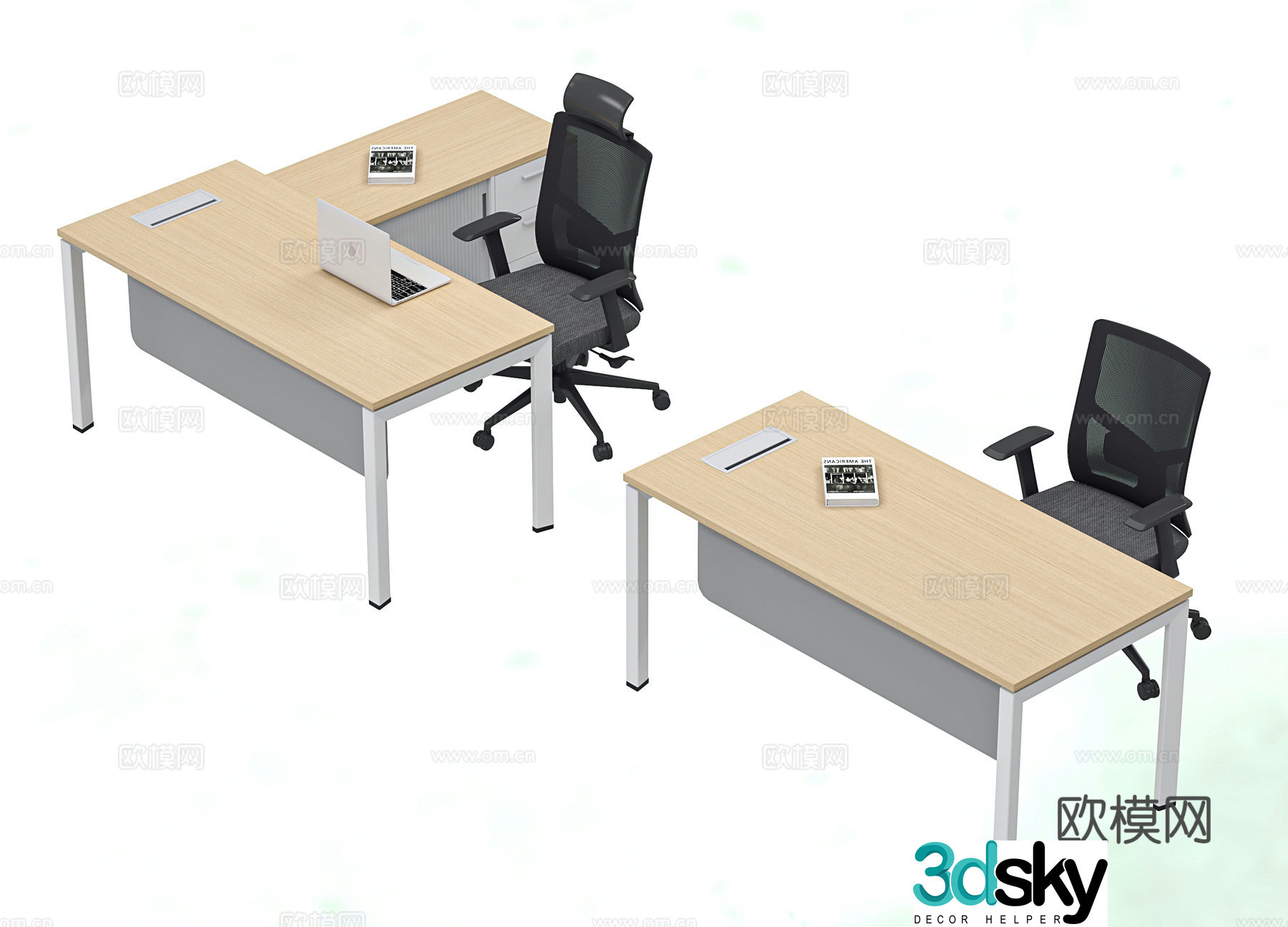 Modern office desk chairs chairs manager desks supervisor desks leader offices office chairs chairs 3D model