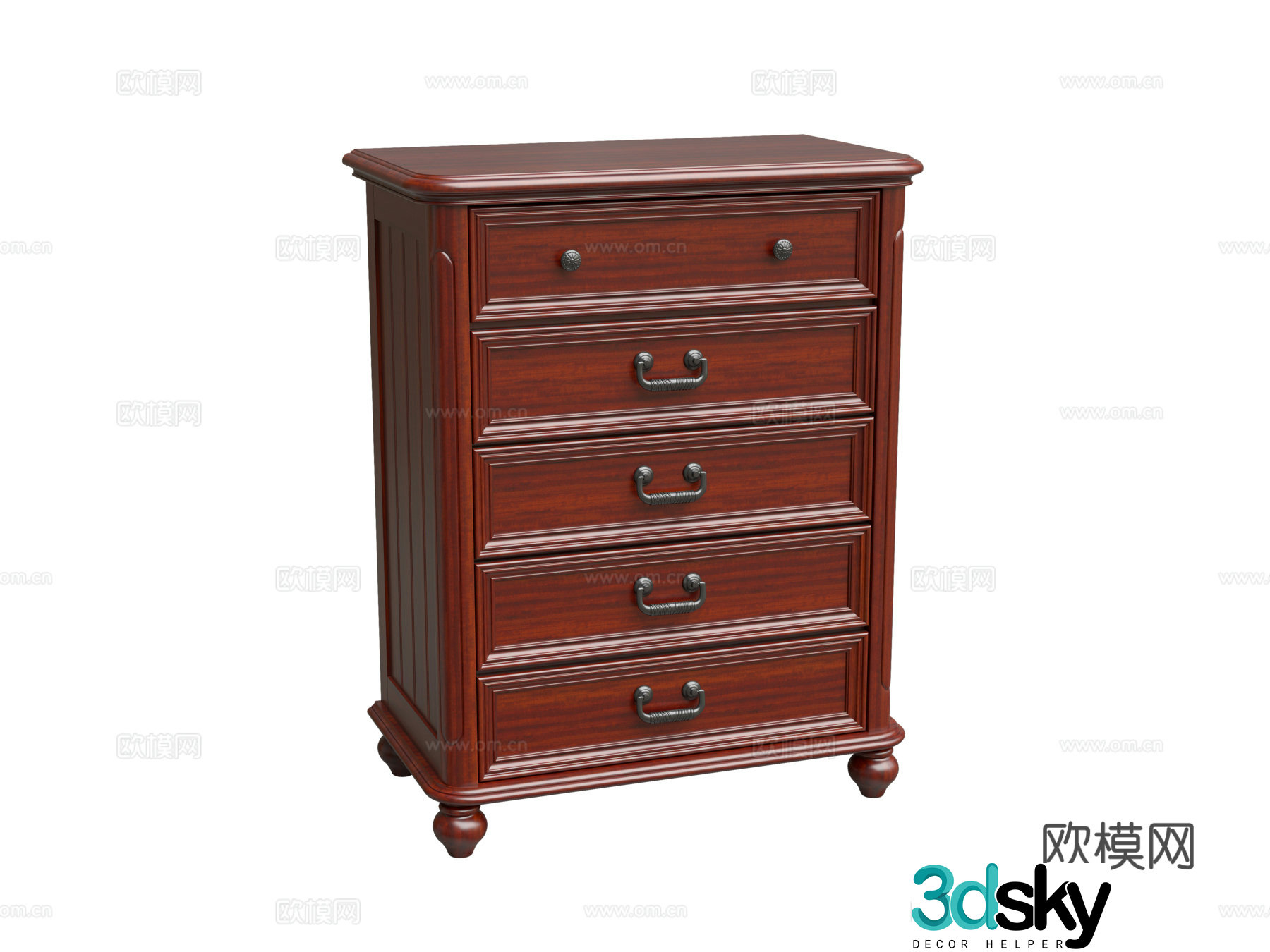 American chest of drawers 3d model