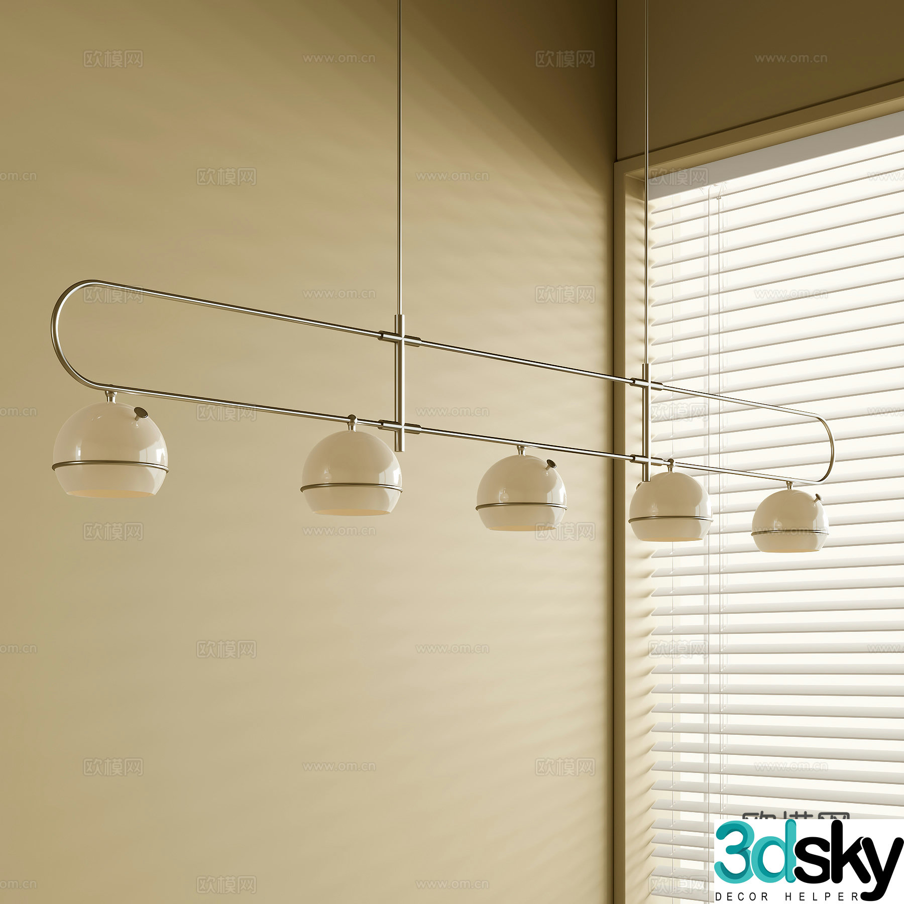 Modern metal chandeliers 3d model