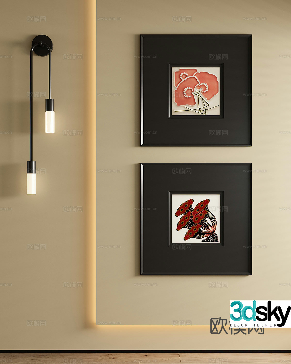 3D model of medieval style decorative painting