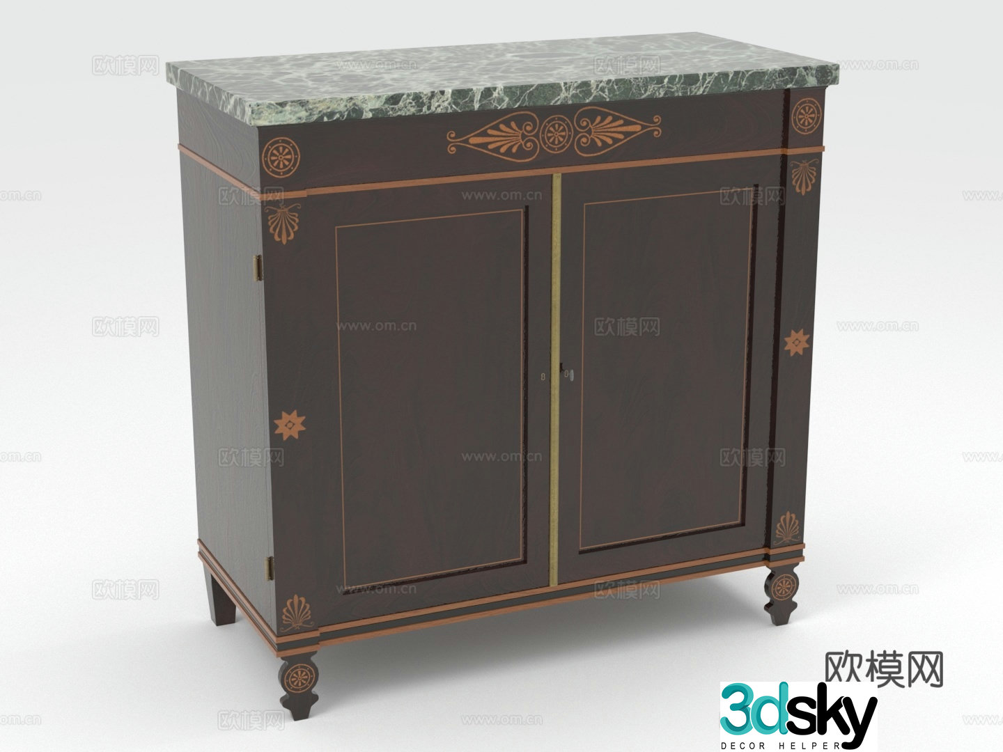 Wooden cabinets storage cabinets side cabinets cabinets 3d model