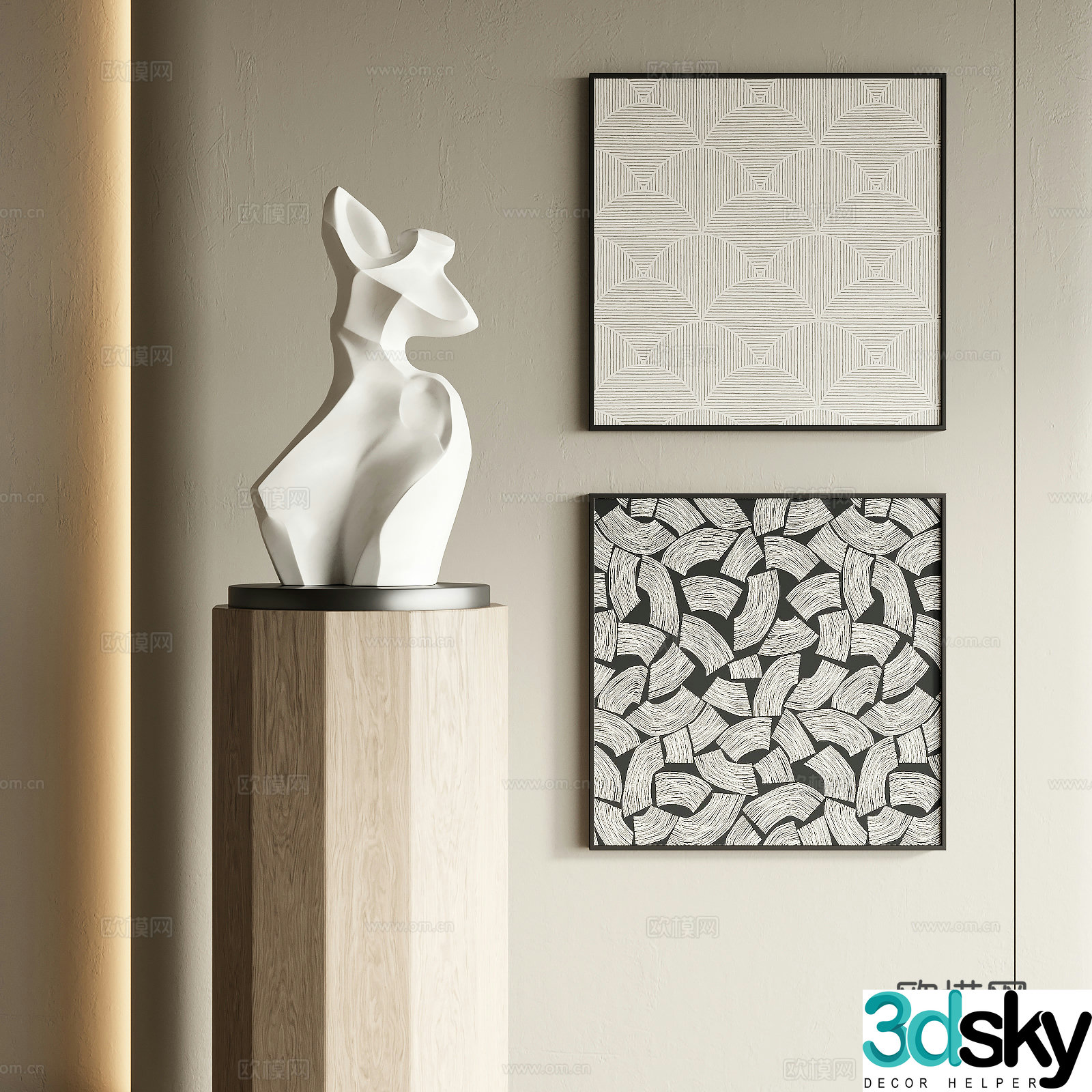 Wasabi wind decorative painting 3d model