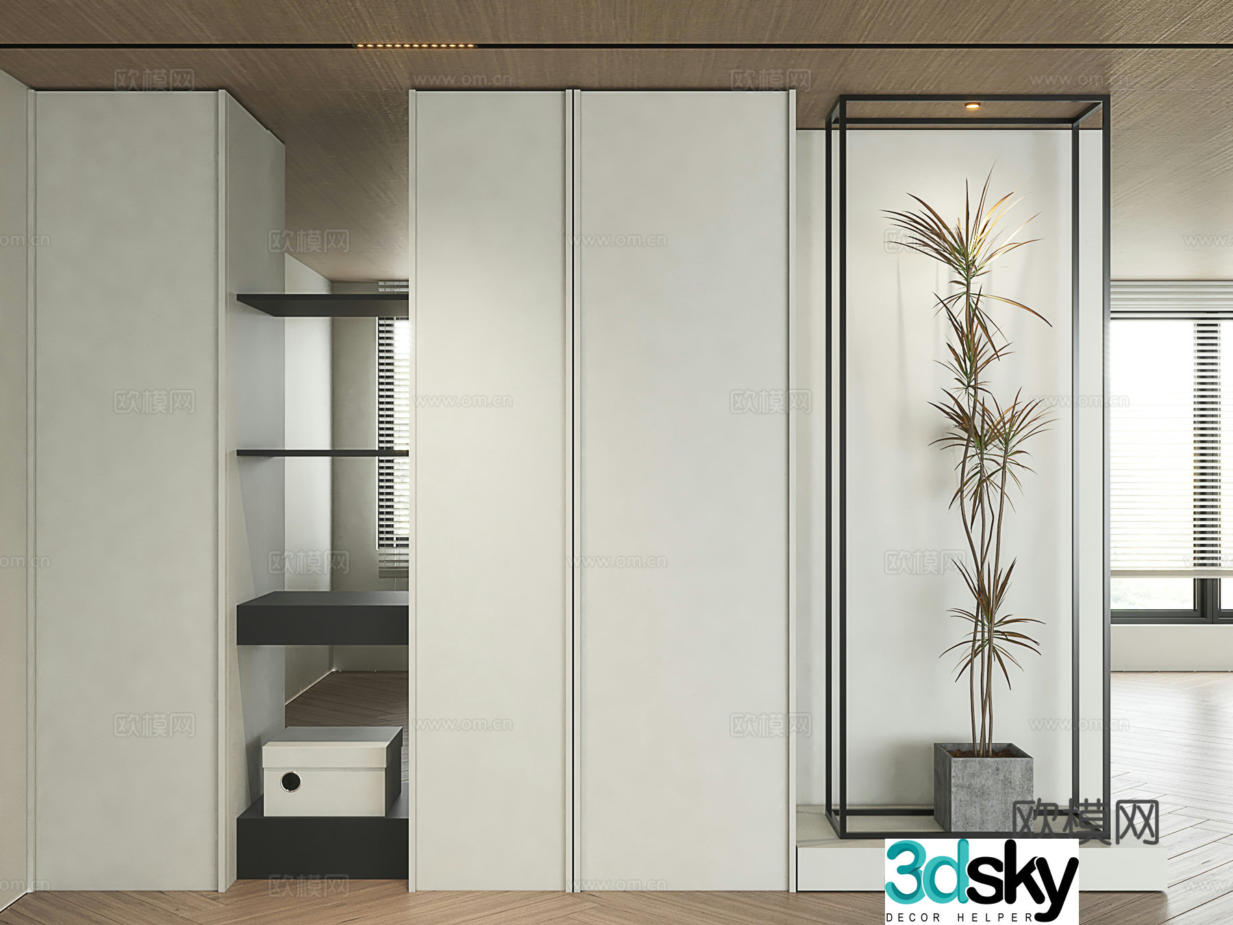 Modern porch cabinet Simple porch cabinet Modern home shoe cabinet Home partition cabinet 3D model
