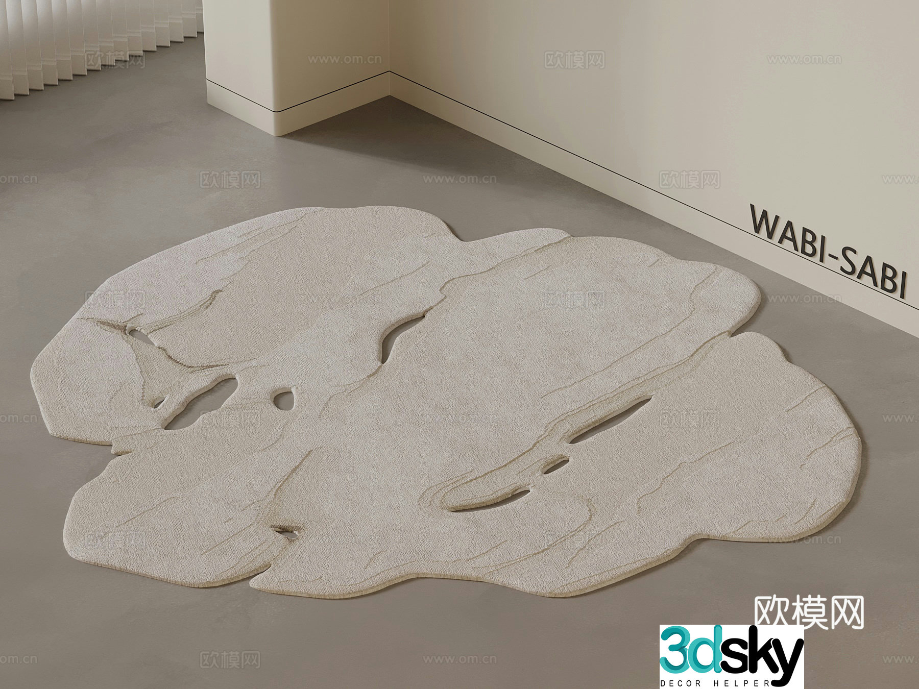 Modern art carpet shaped carpet 3d model