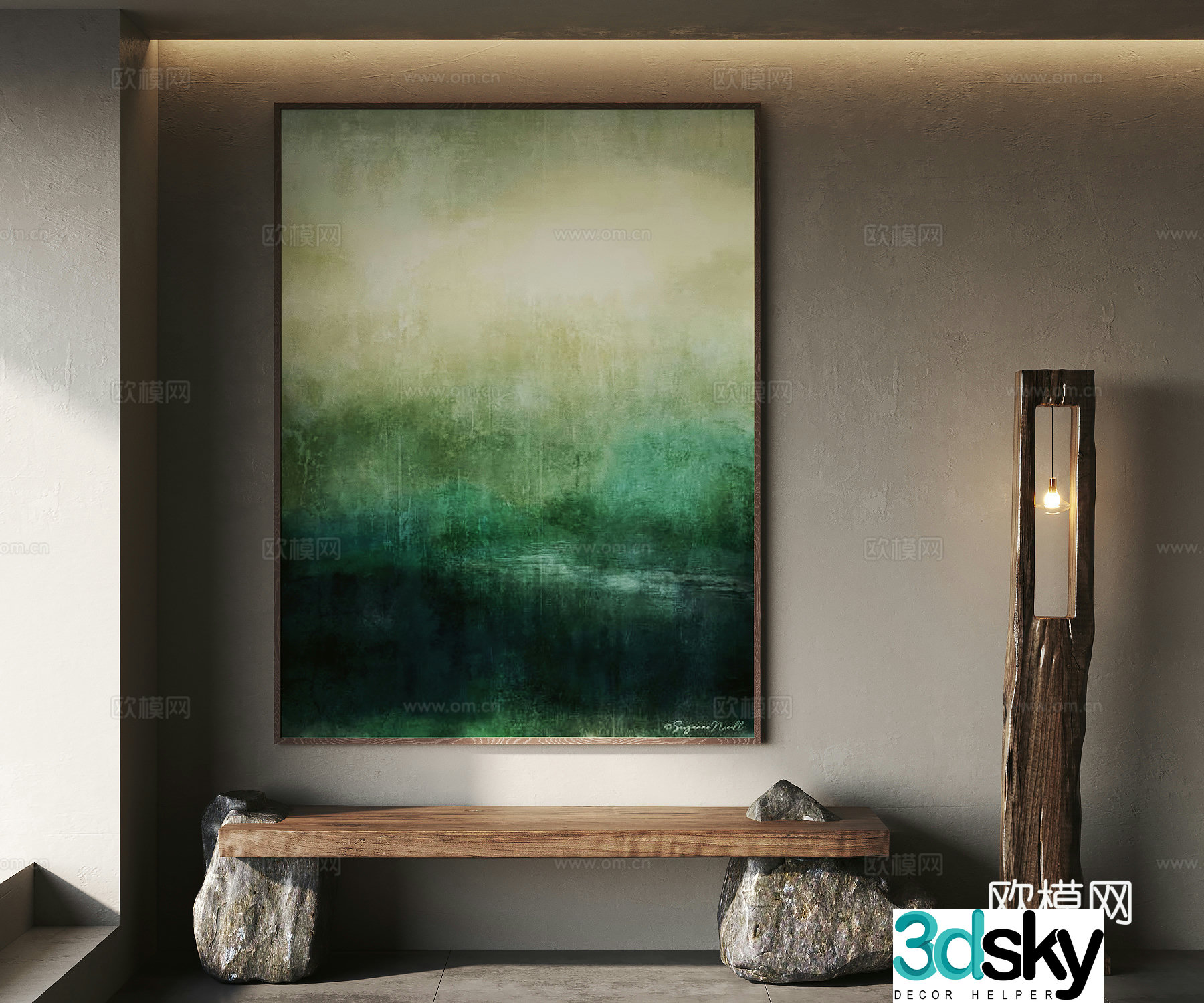 Wasabi wind decorative painting 3d model