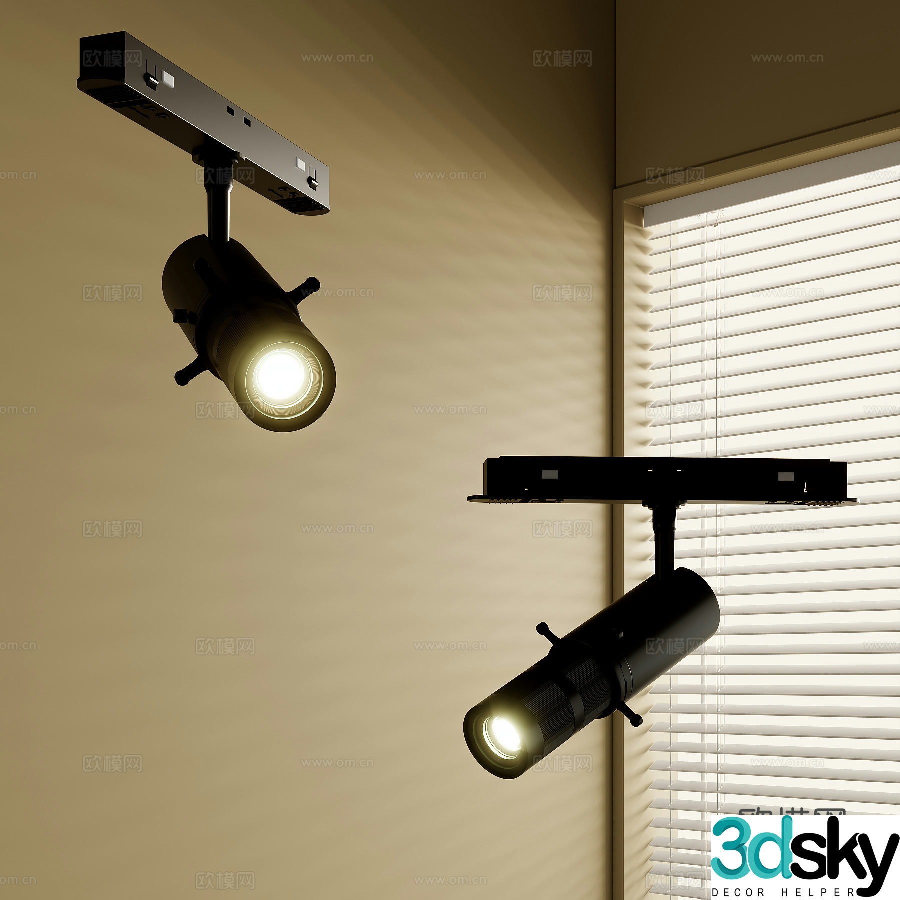 Modern track spotlight 3d model