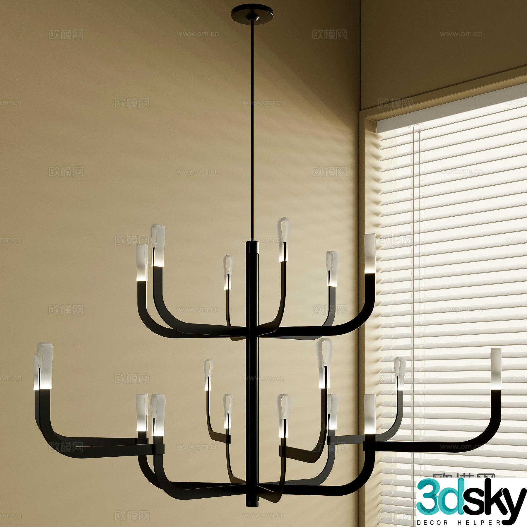 French chandeliers 3d model