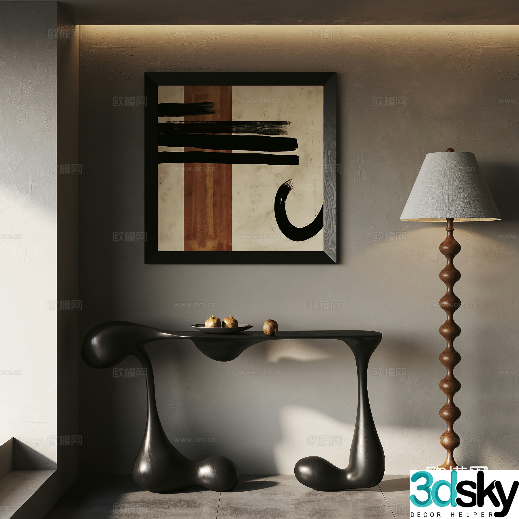 Wasabi wind decorative painting 3d model