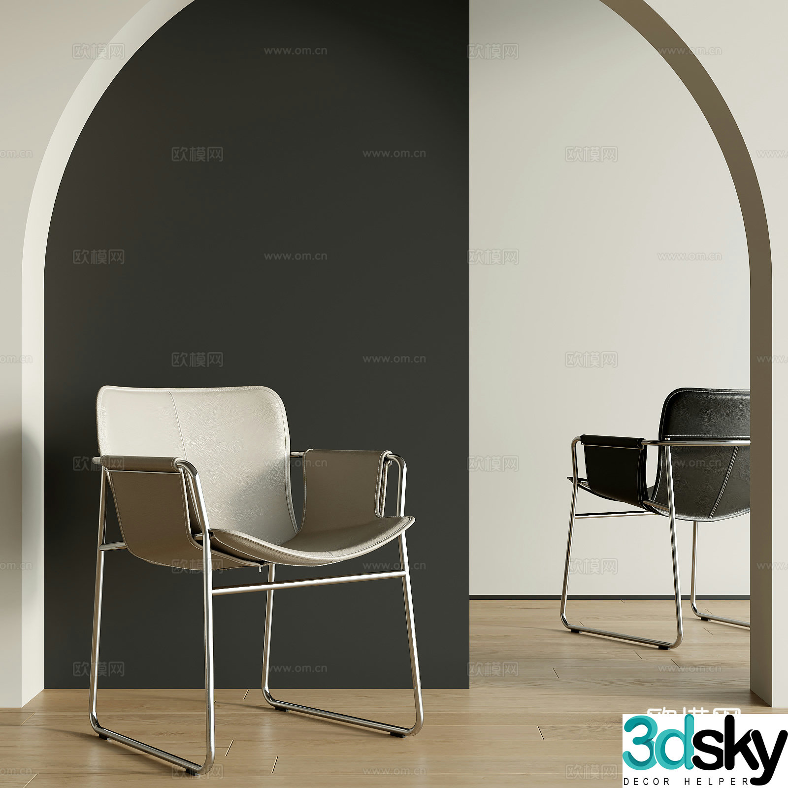 Modern dining chair 3d model
