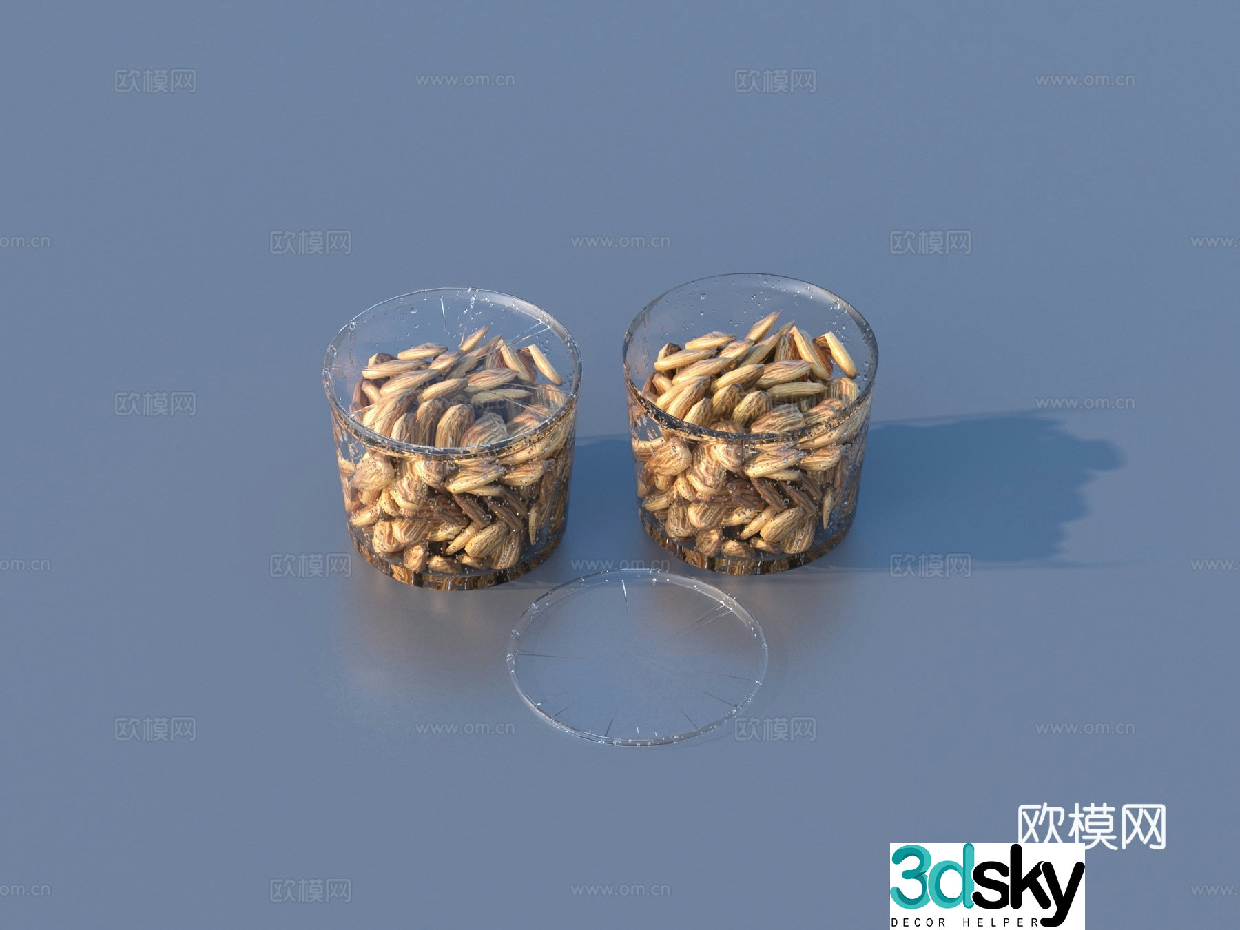 Almonds dried fruits ornaments 3d model