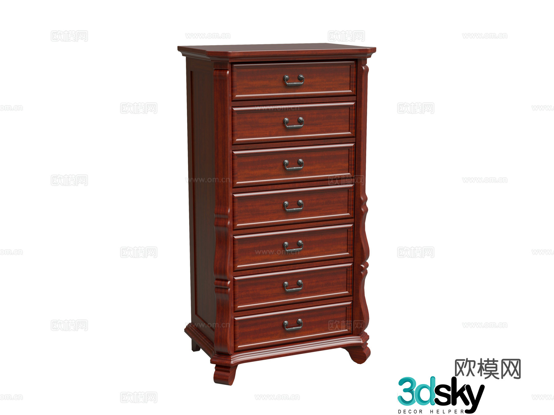 American chest of drawers 3d model