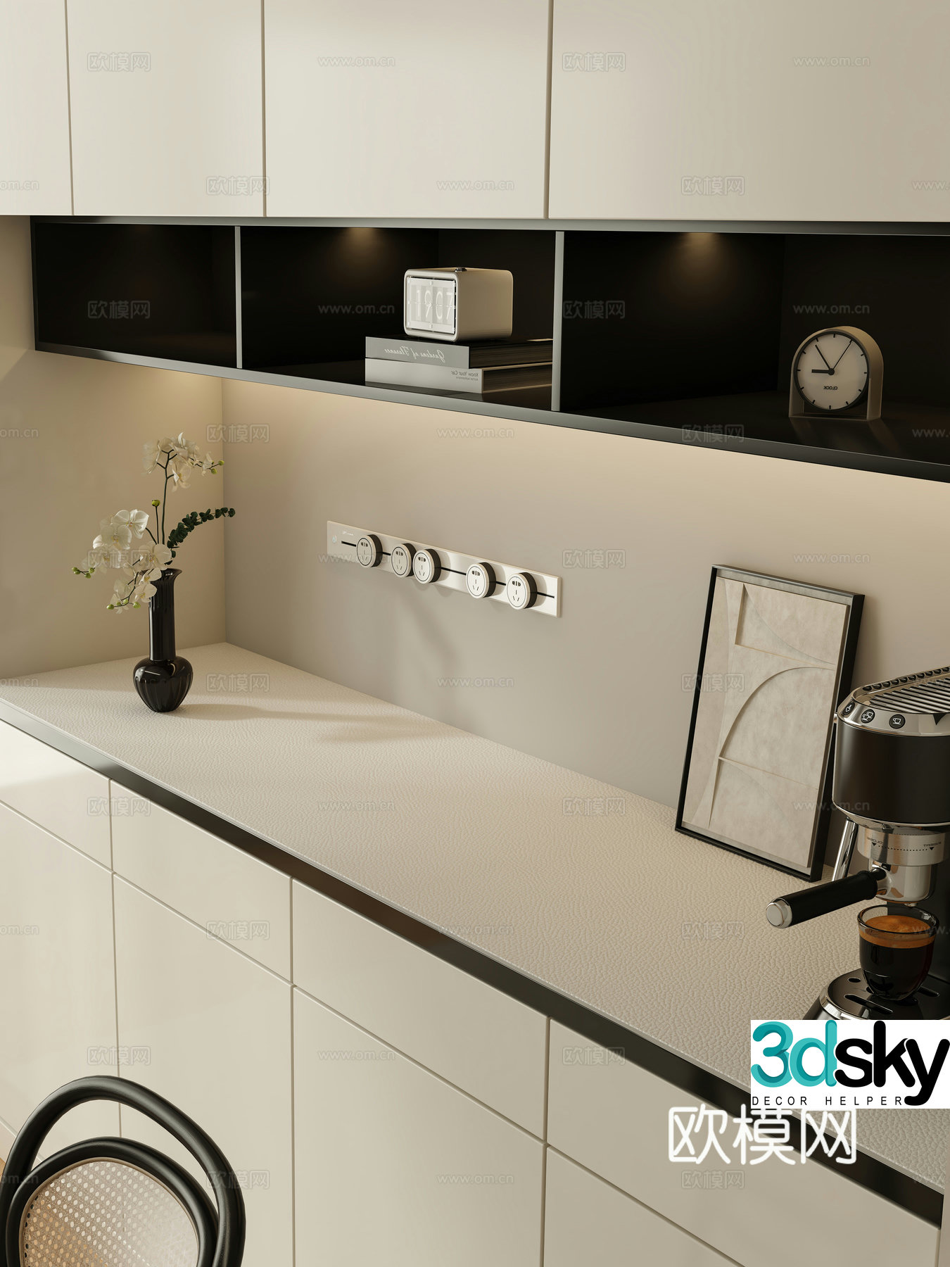 Sideboard Modern Sideboard Coffee maker 3D Model