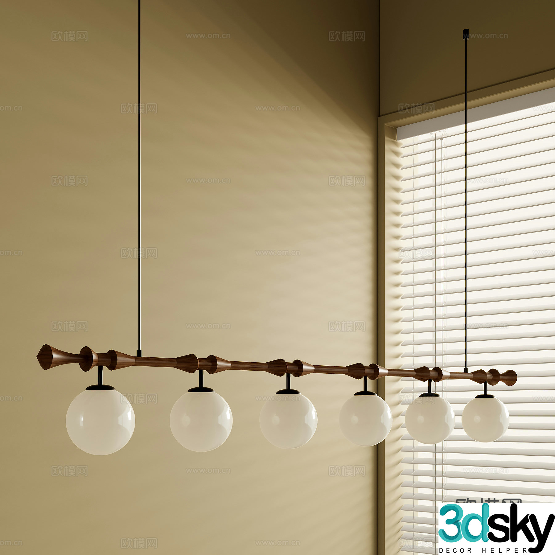 French medieval style chandelier 3d model
