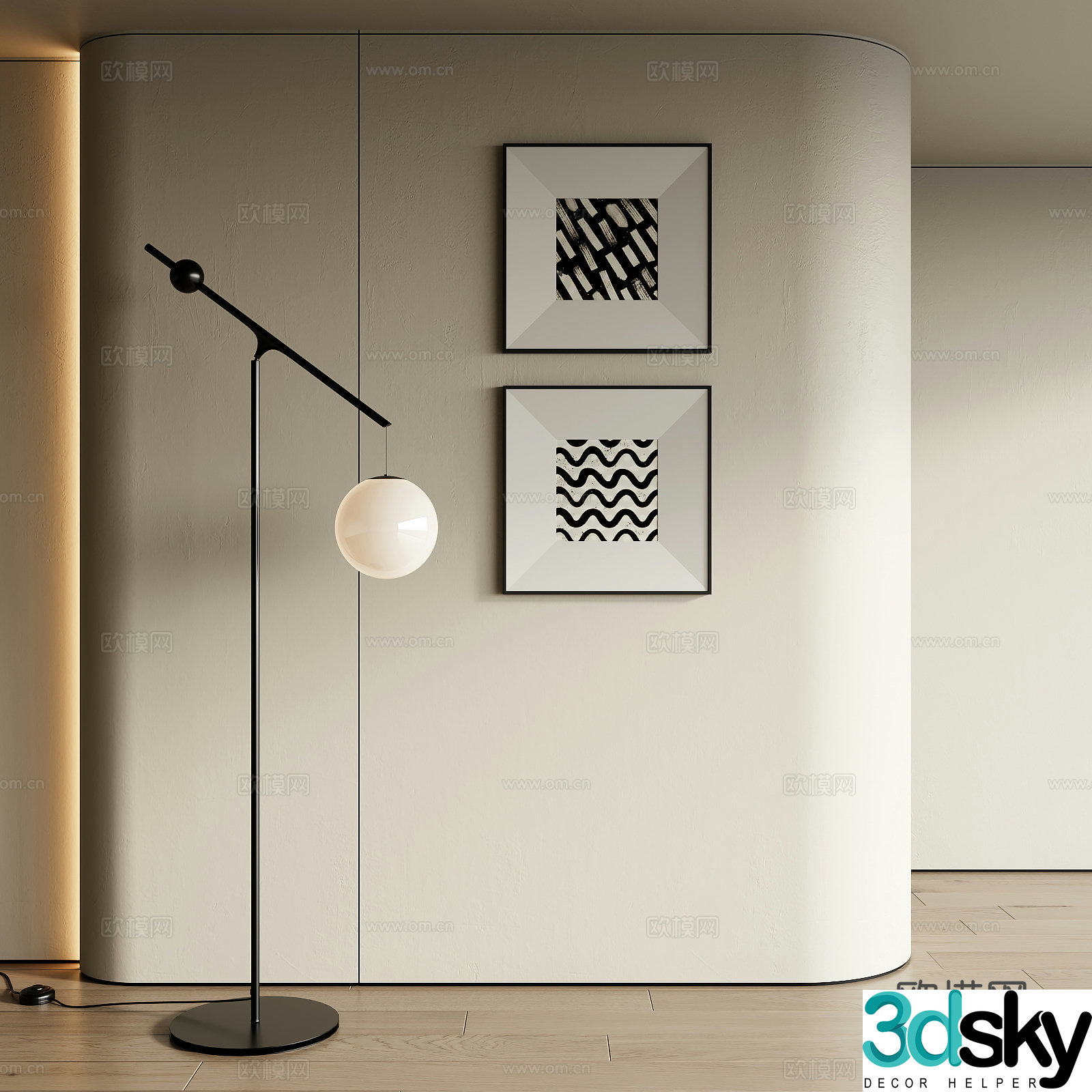 Modern decorative painting 3d model