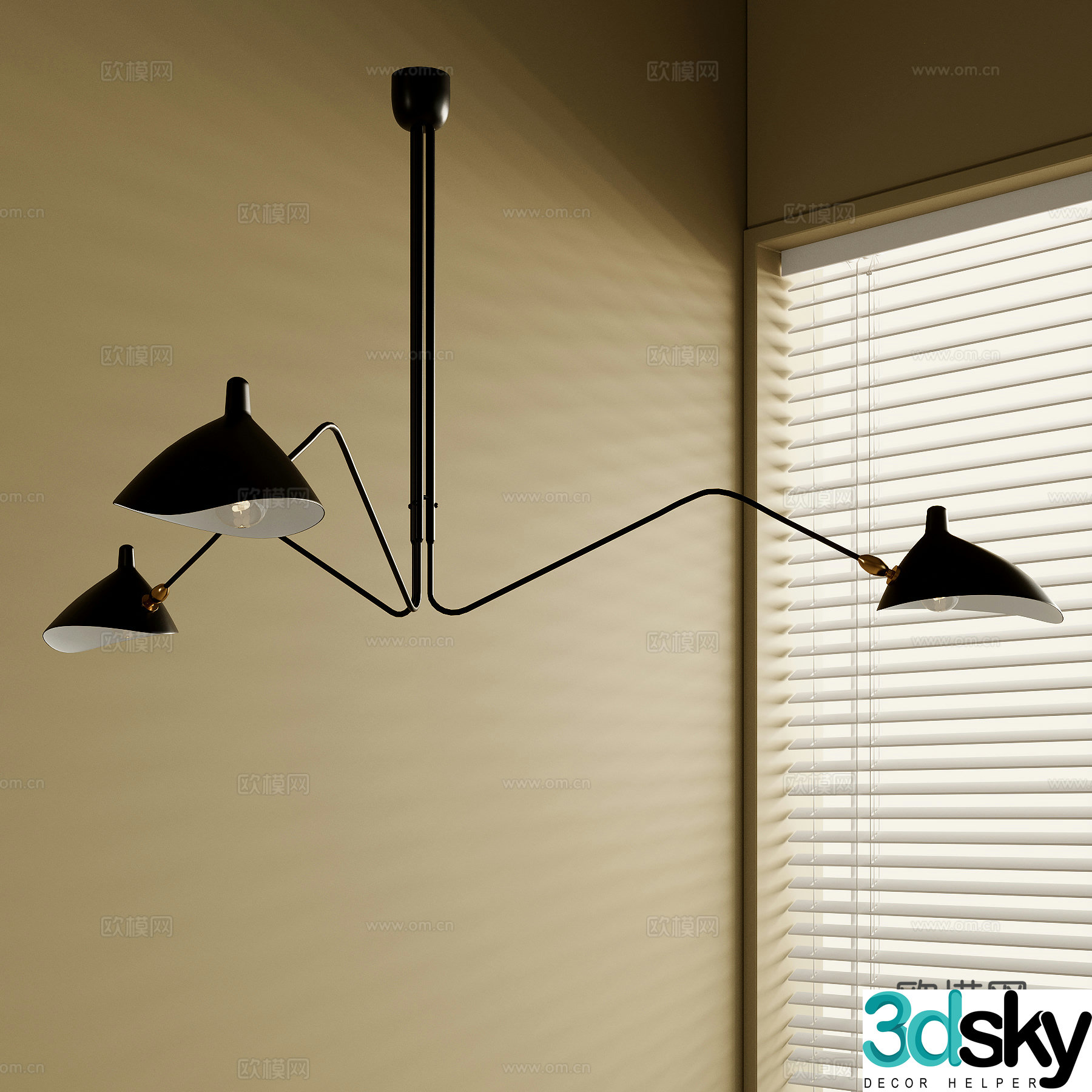 Modern chandelier 3d model