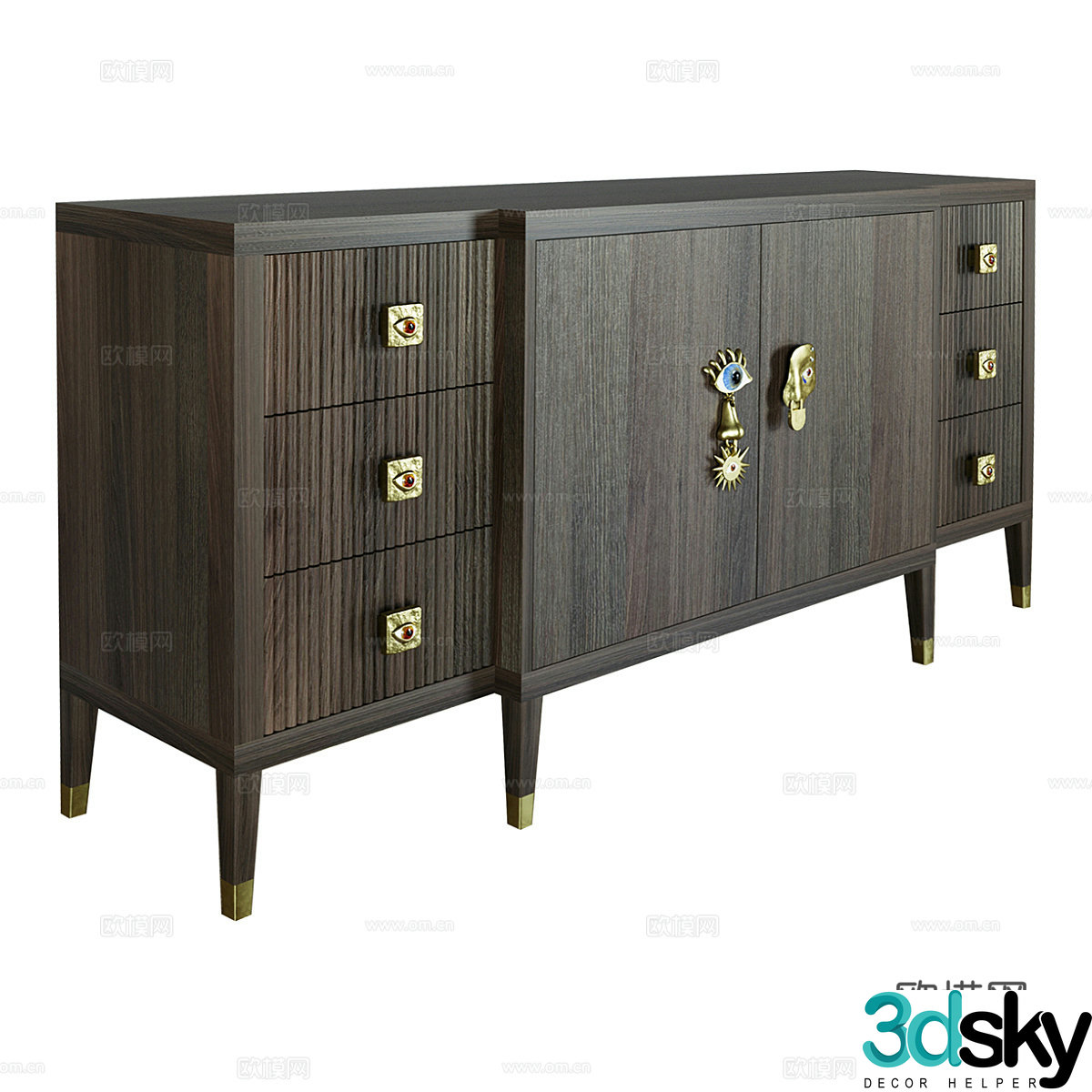 Nordic simple decorative side cabinet side cabinet simple side cabinet living room side cabinet 3D model