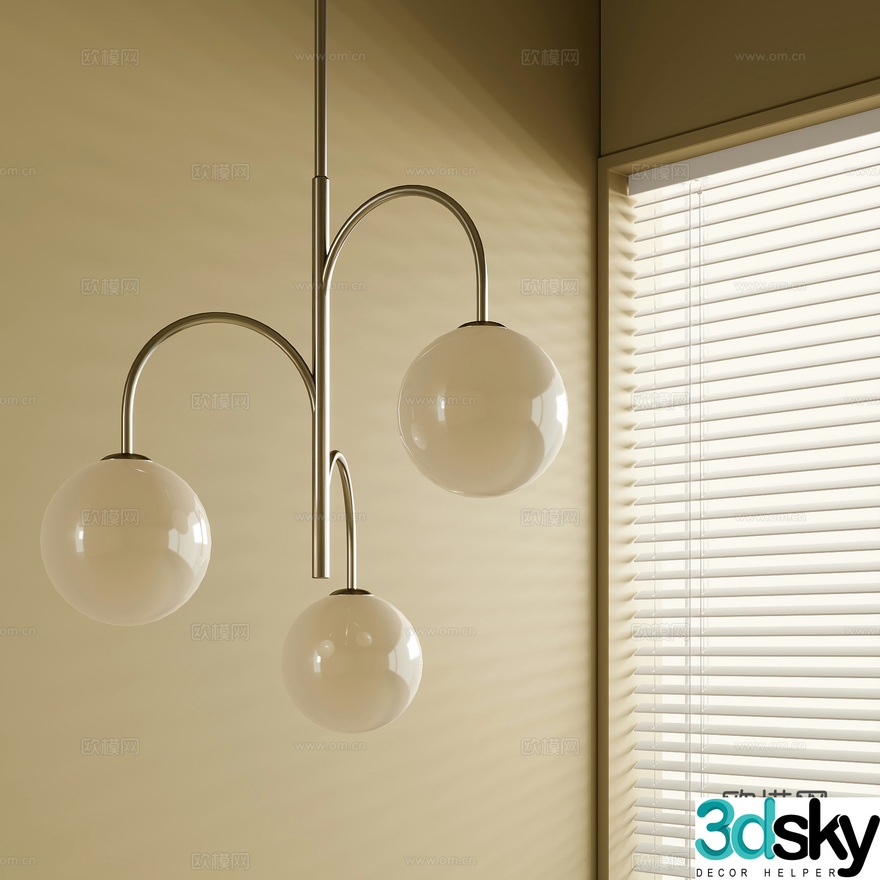 Modern metal chandeliers 3d model