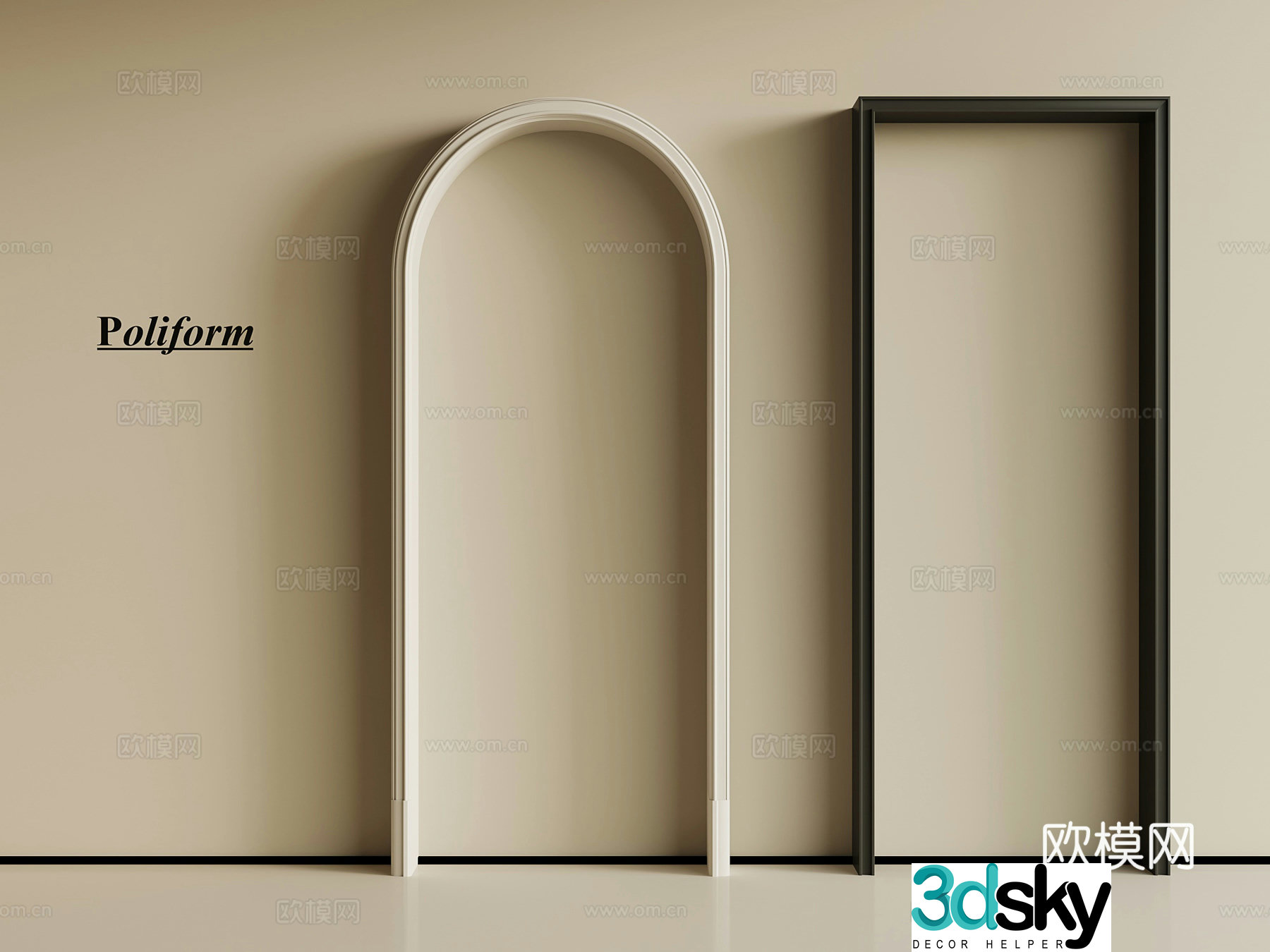 Modern door frame Door hole Pass 3D model