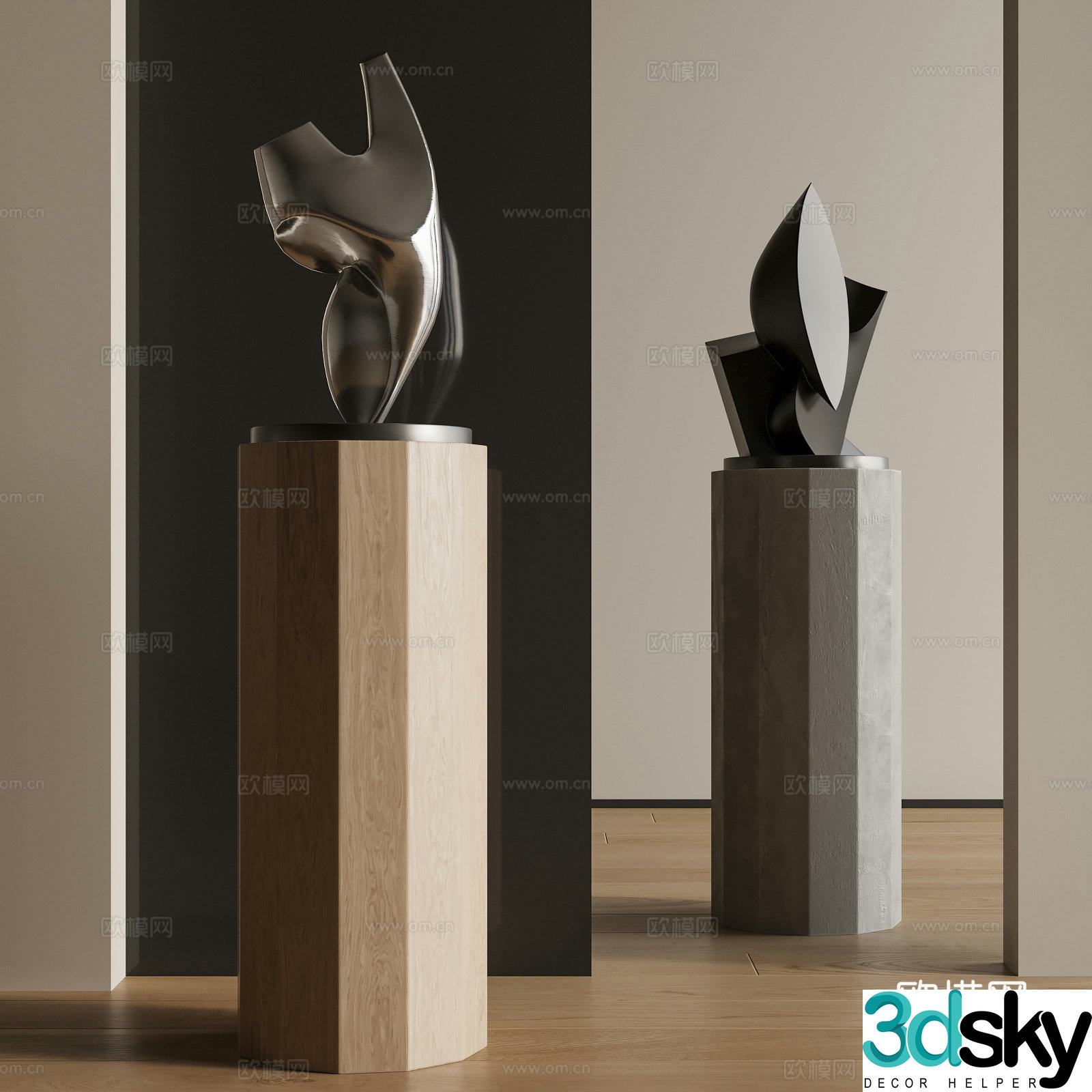 Modern sculpture ornaments 3d model