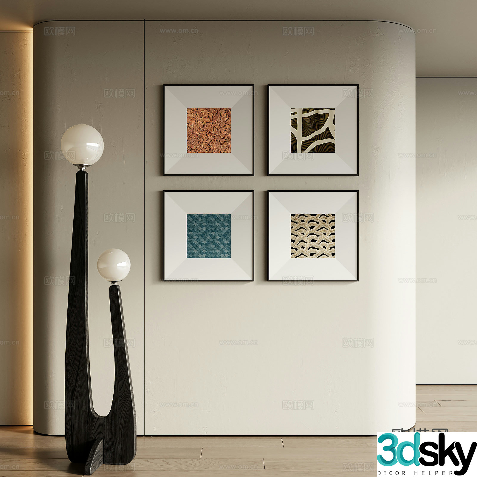 Wasabi wind decorative painting 3d model