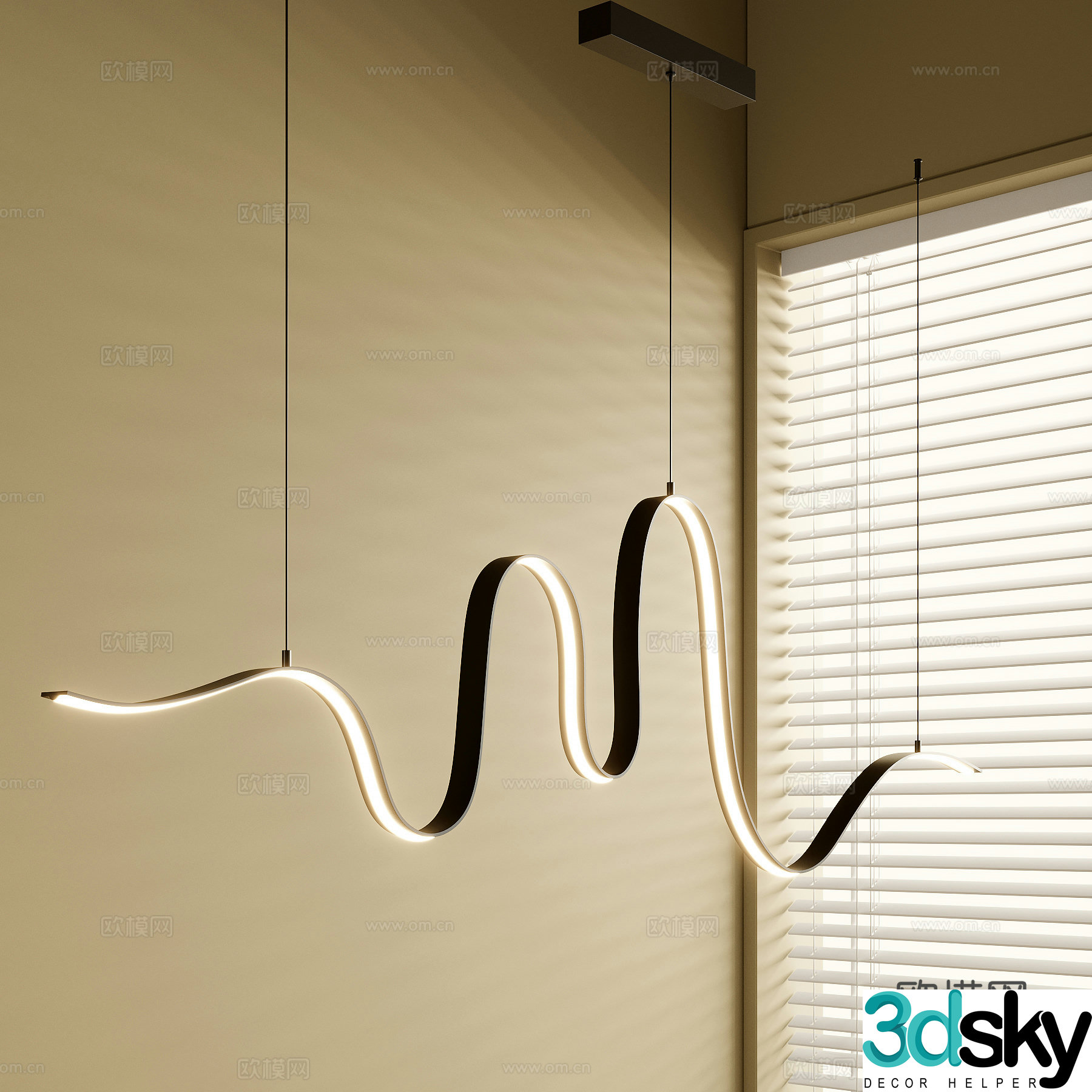 Modern chandelier 3d model
