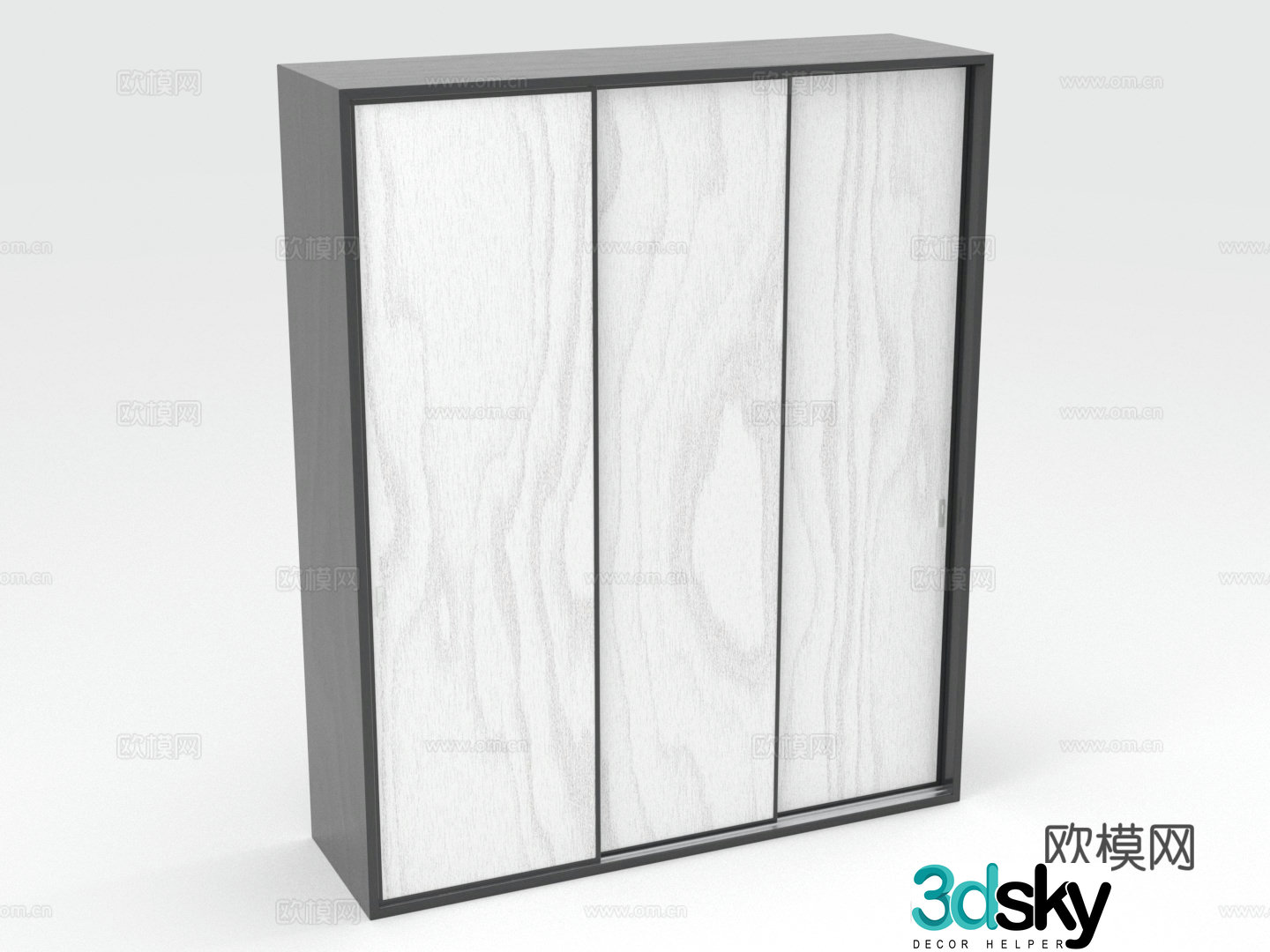 Wardrobe Storage Locker Sliding Door Wardrobe Bedroom Cabinet Wooden Cabinet Cabinet 3D Model