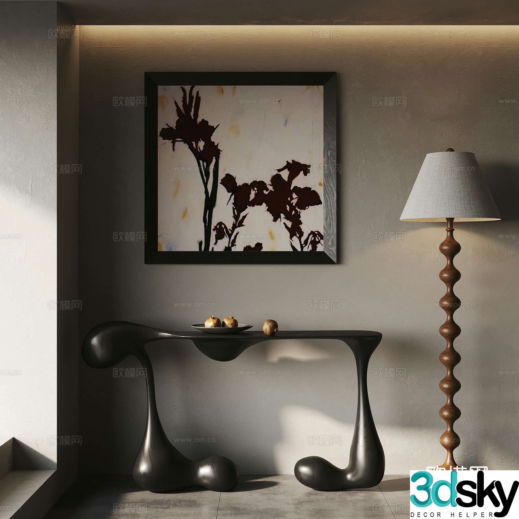 Wasabi wind decorative painting 3d model