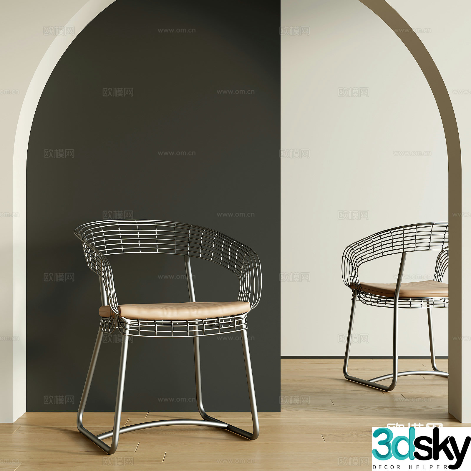 Modern single chair 3d model