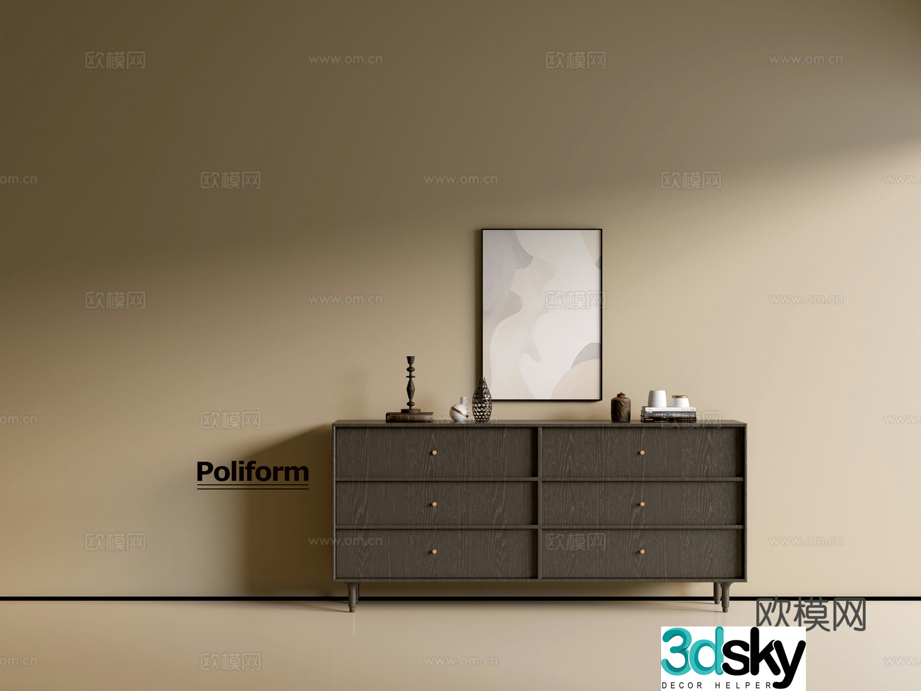 Modern wood grain cabinet ins wind minimalist wind cabinet whole cabinet sideboard balcony cabinet storage 3D model