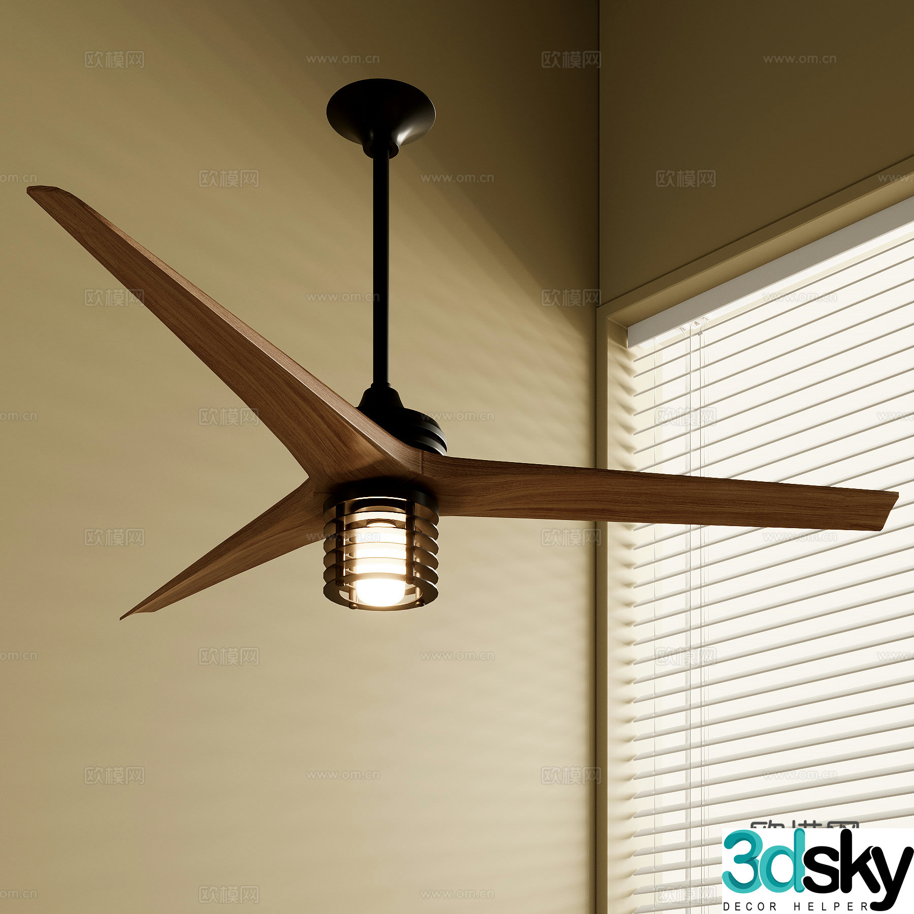 Modern ceiling fan light 3d model