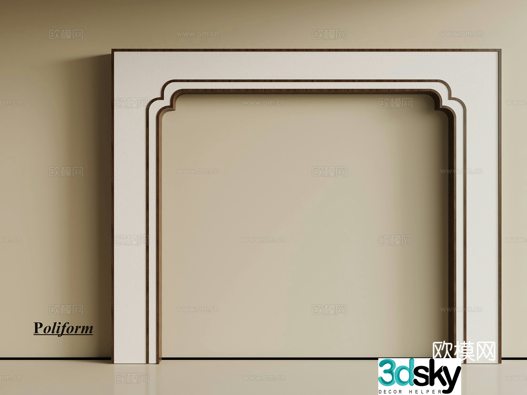 New Chinese door cover door hole 3D model