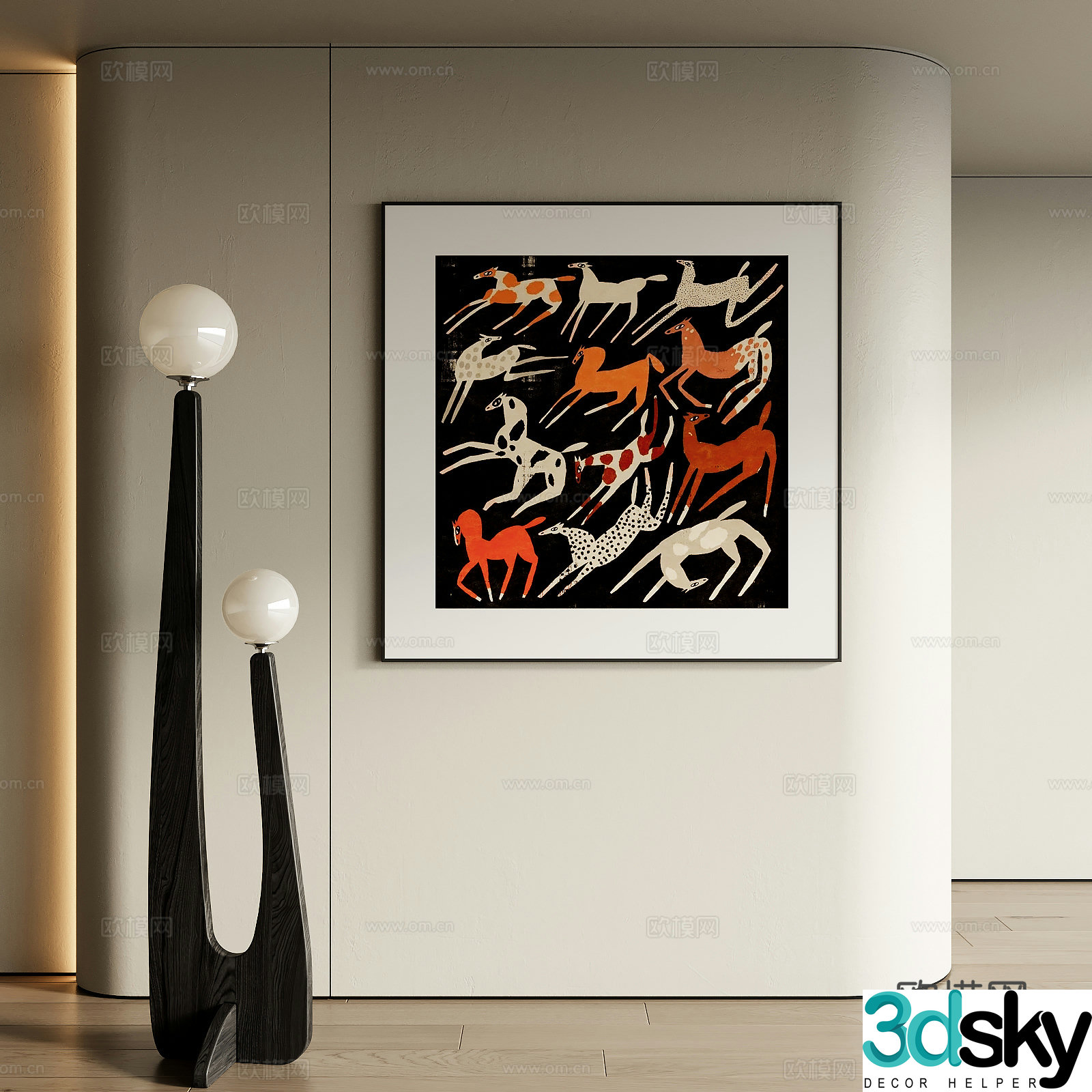 Wasabi wind decorative painting 3d model