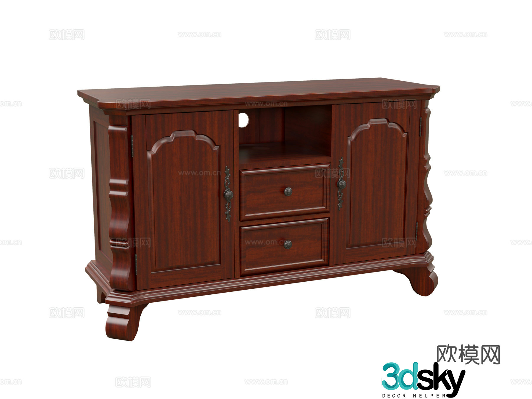 American TV cabinet 3D model