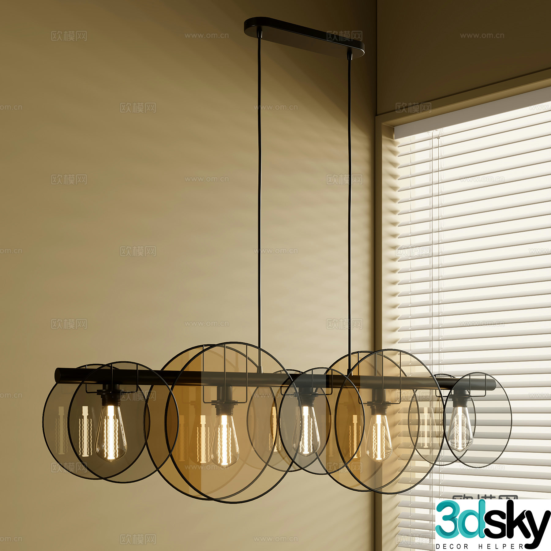 French medieval style chandelier 3d model