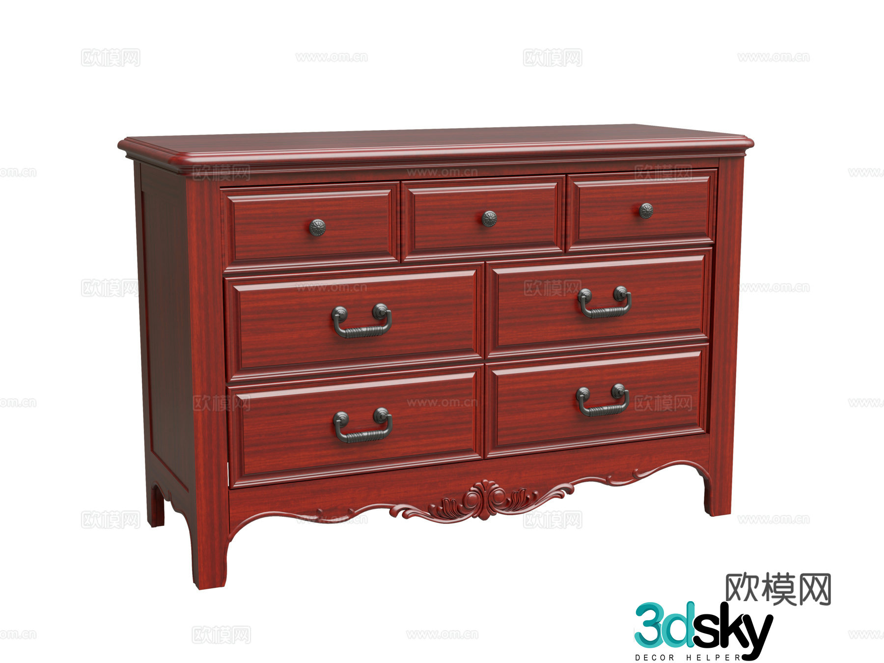 American chest of drawers 3d model