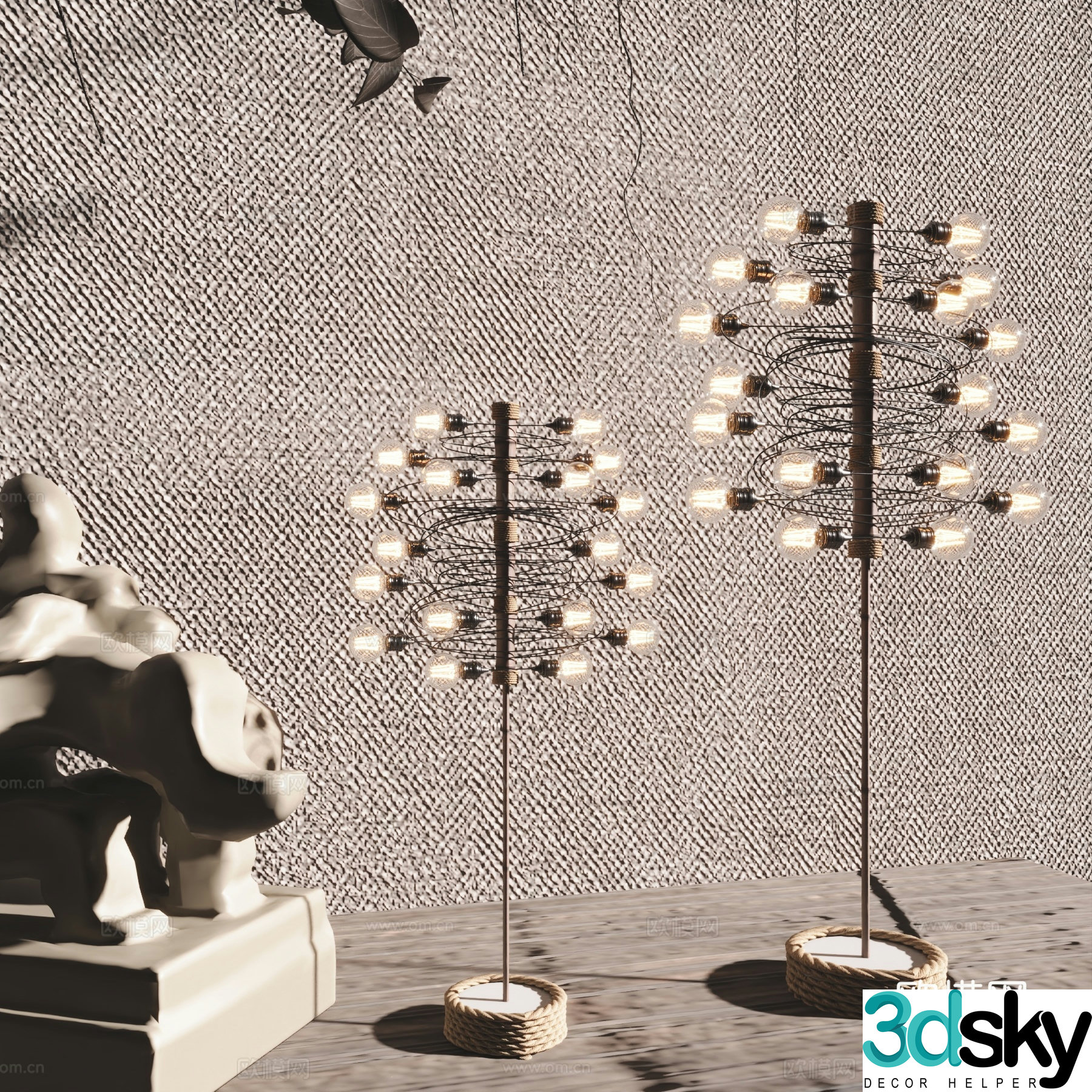 Modern Wasabi Floor Lamp Multi-head Floor Lamp Decorative Lamp 3D Model