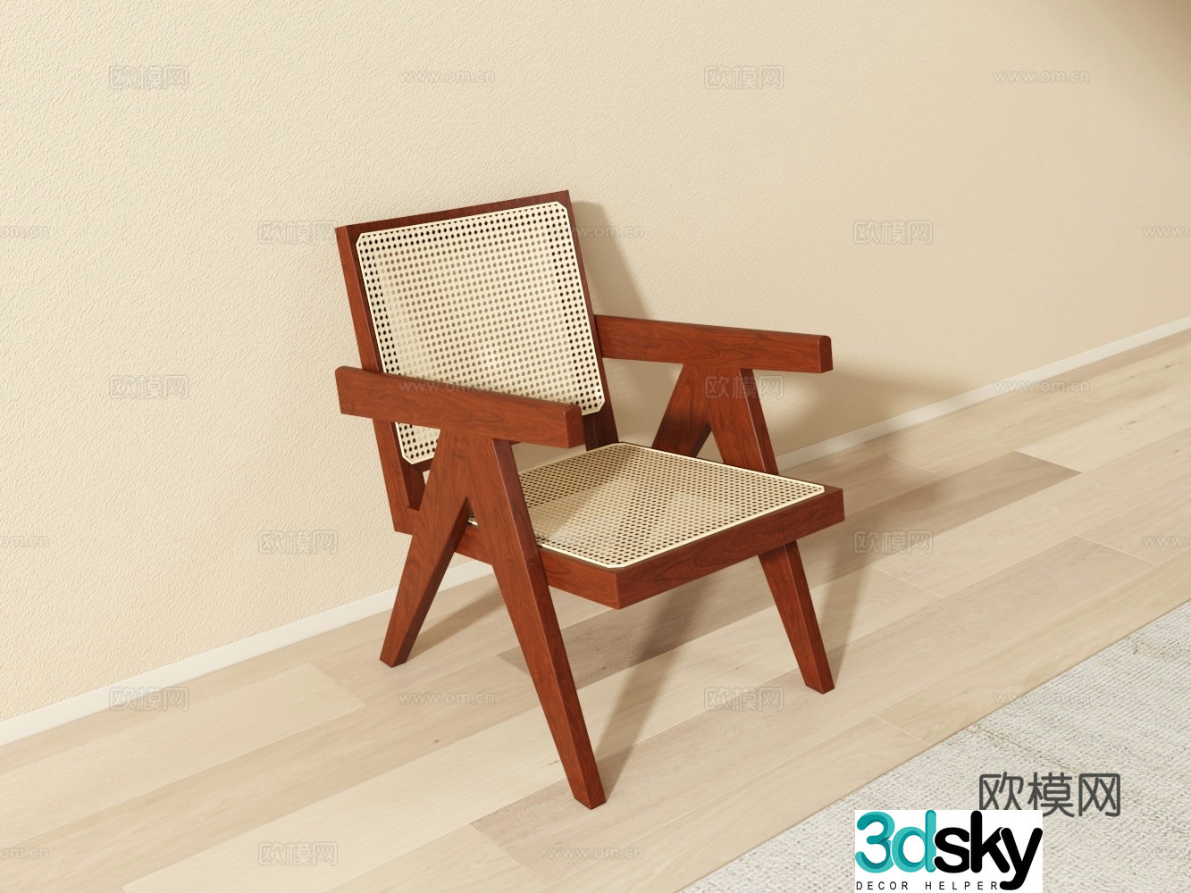 Rattan armchair 3d model