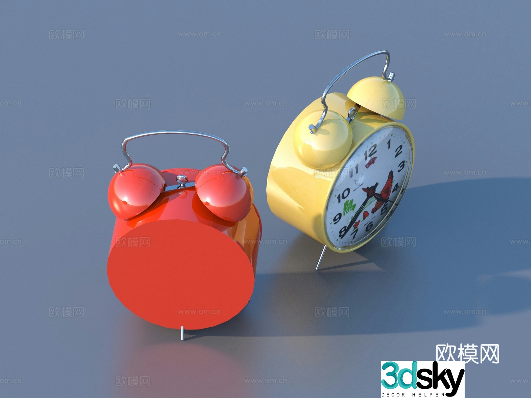 Alarm clock bedside clock clock 3d model