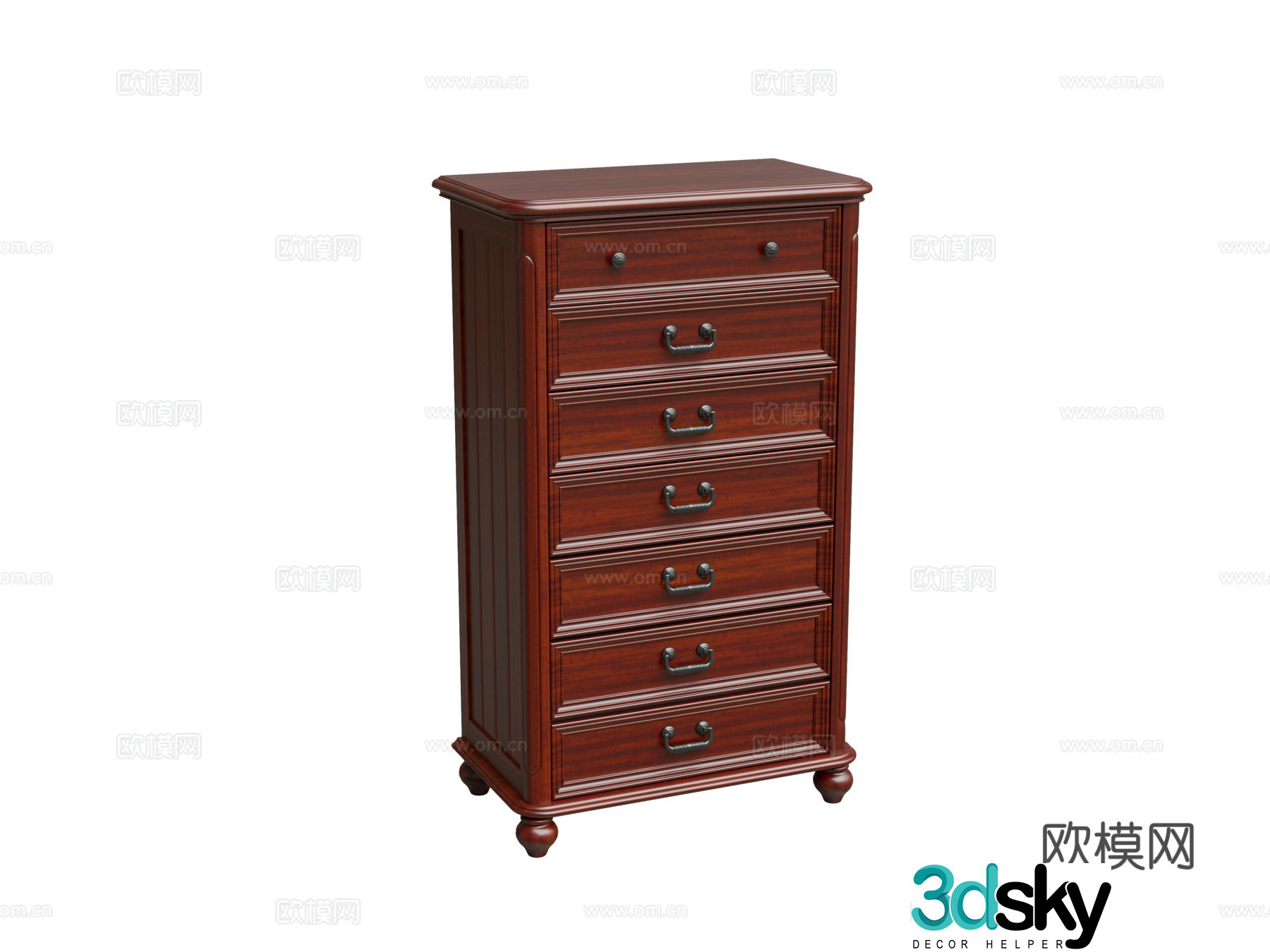 3d model of chest of drawers