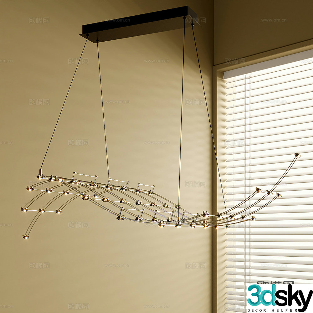 French chandeliers 3d model