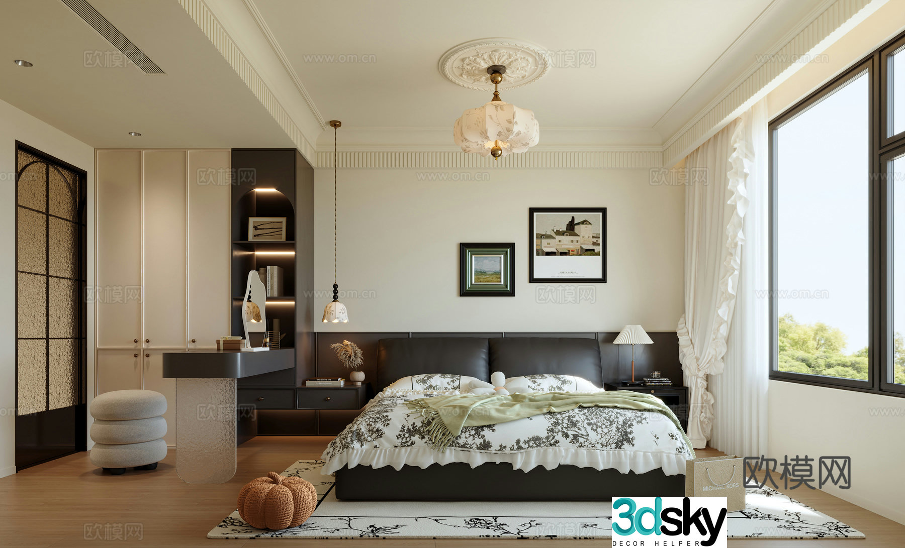 Modern French bedroom 3d model